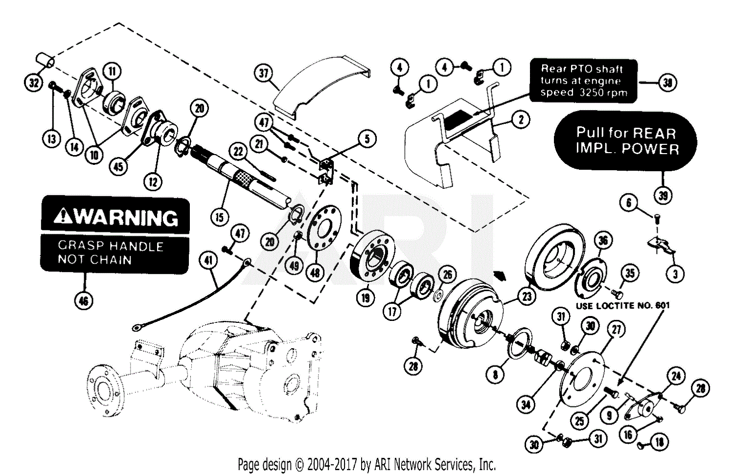 Ariens 731046 Rear Pto Kit Electric Parts Diagram For Electric Rear Pto