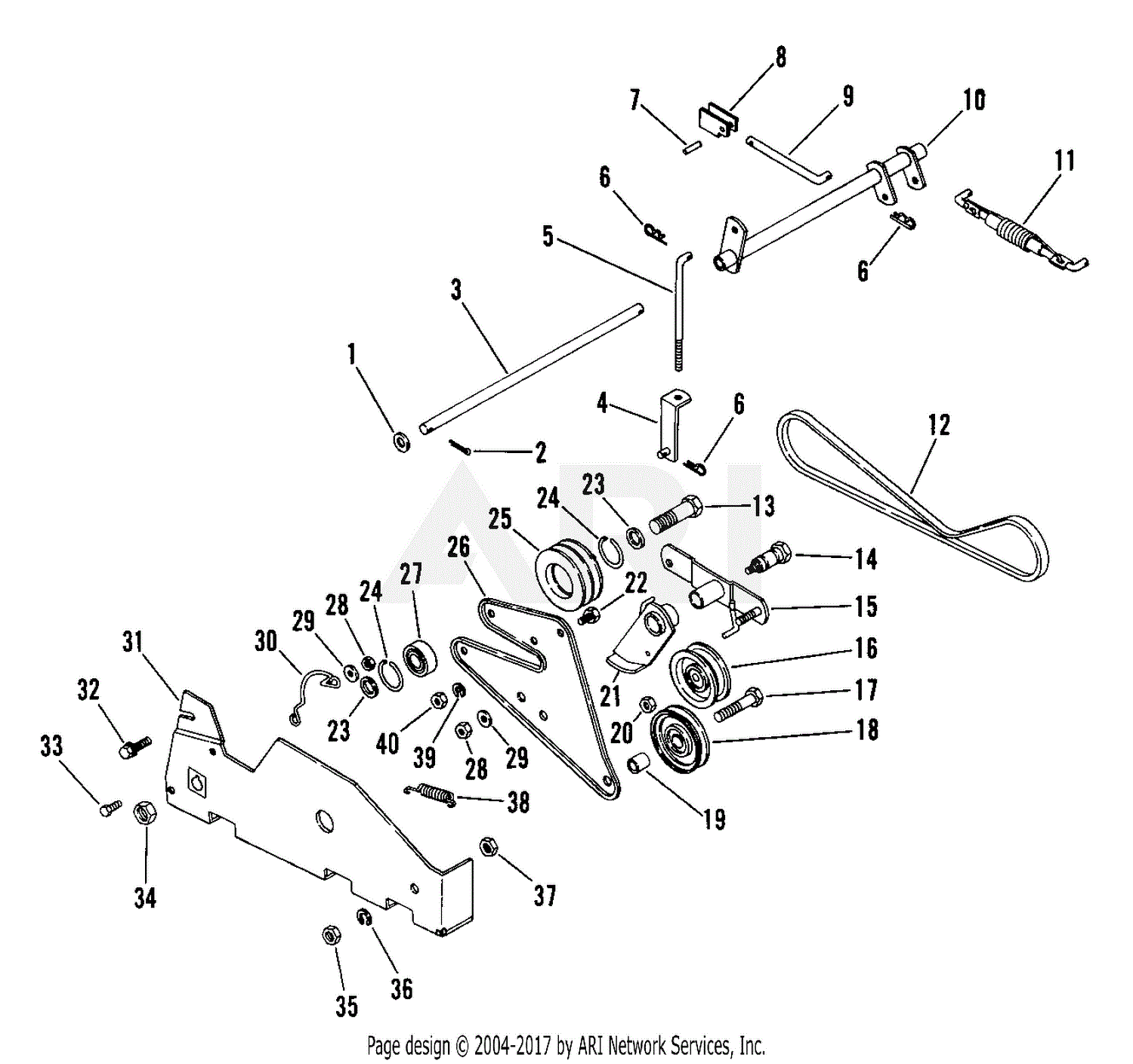 Ariens 734008 Rear Drive Kit Parts Diagram For Rear Pto Drive