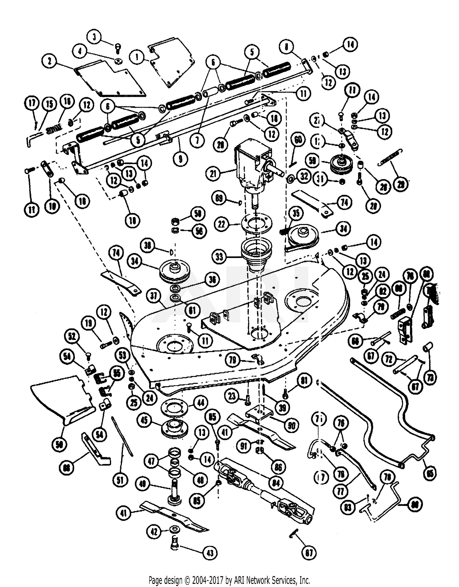 Ariens 831001 (000101 ) 42" Rotary Mower Parts Diagram for Mower 42