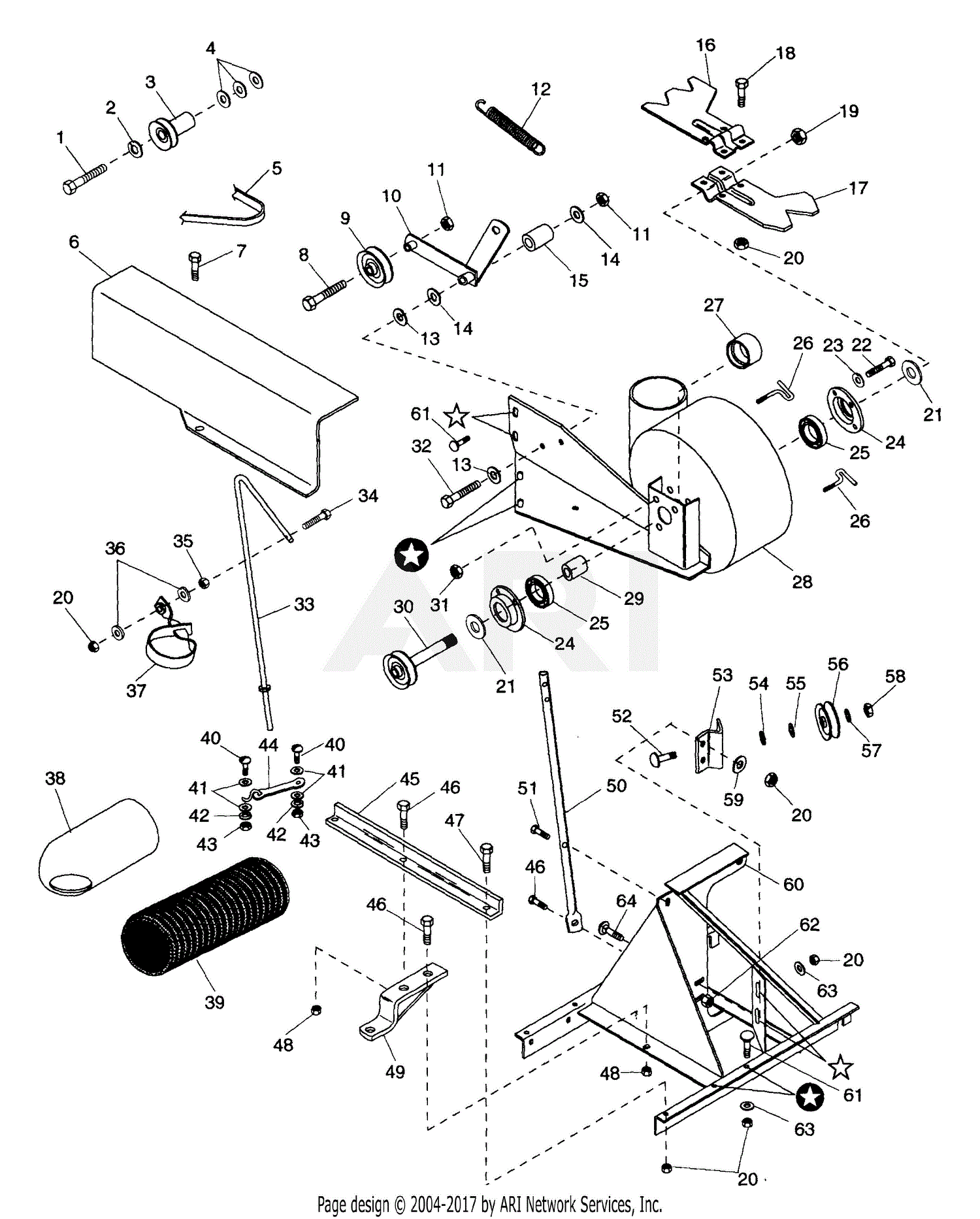 Ariens 831018 (001100 - ) Vac Trailer Kit Parts Diagrams