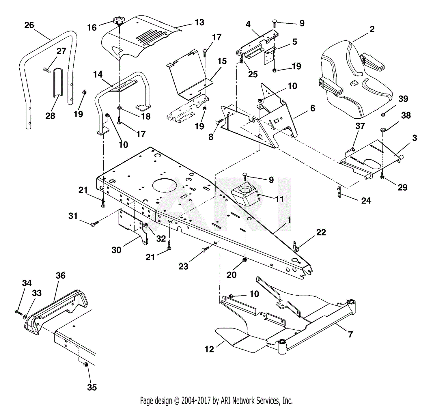 Ariens 927063 (010000 - 019999) 1232 RER, 12hp B&S, Hydro, 32