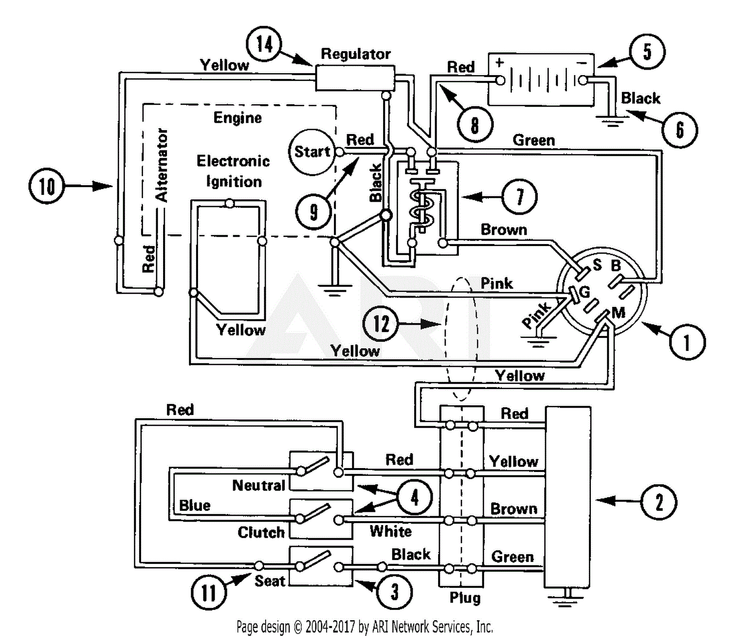 Ariens 927035 (000101 - ) RM1232E, 12hp B&S, Electric, 32 ... ariens riding mower wiring diagram 