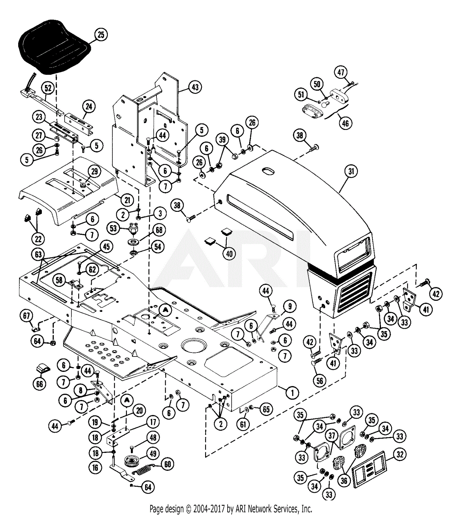 Ariens 935003 (000101 006183) YT1138, 11hp B&S, Gear, 38" Deck Parts