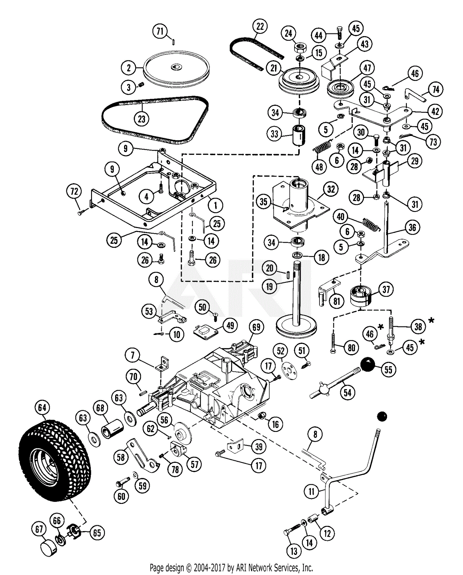 Ariens 935009 (000101 - 001949) YT1138, 11hp B&S, Gear, 38