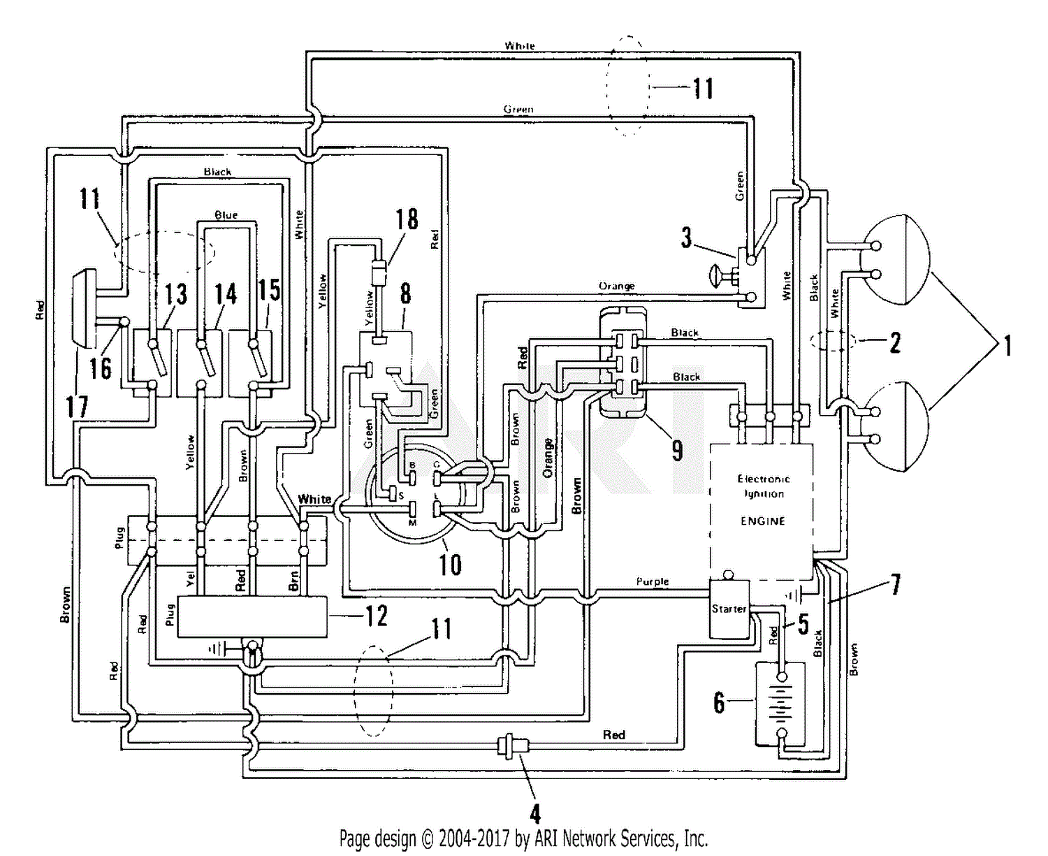 Ariens 935015 (000101 - ) YT1238, 12hp Kaw., Hydro, 38 ... 17 hp kawasaki engine diagram 