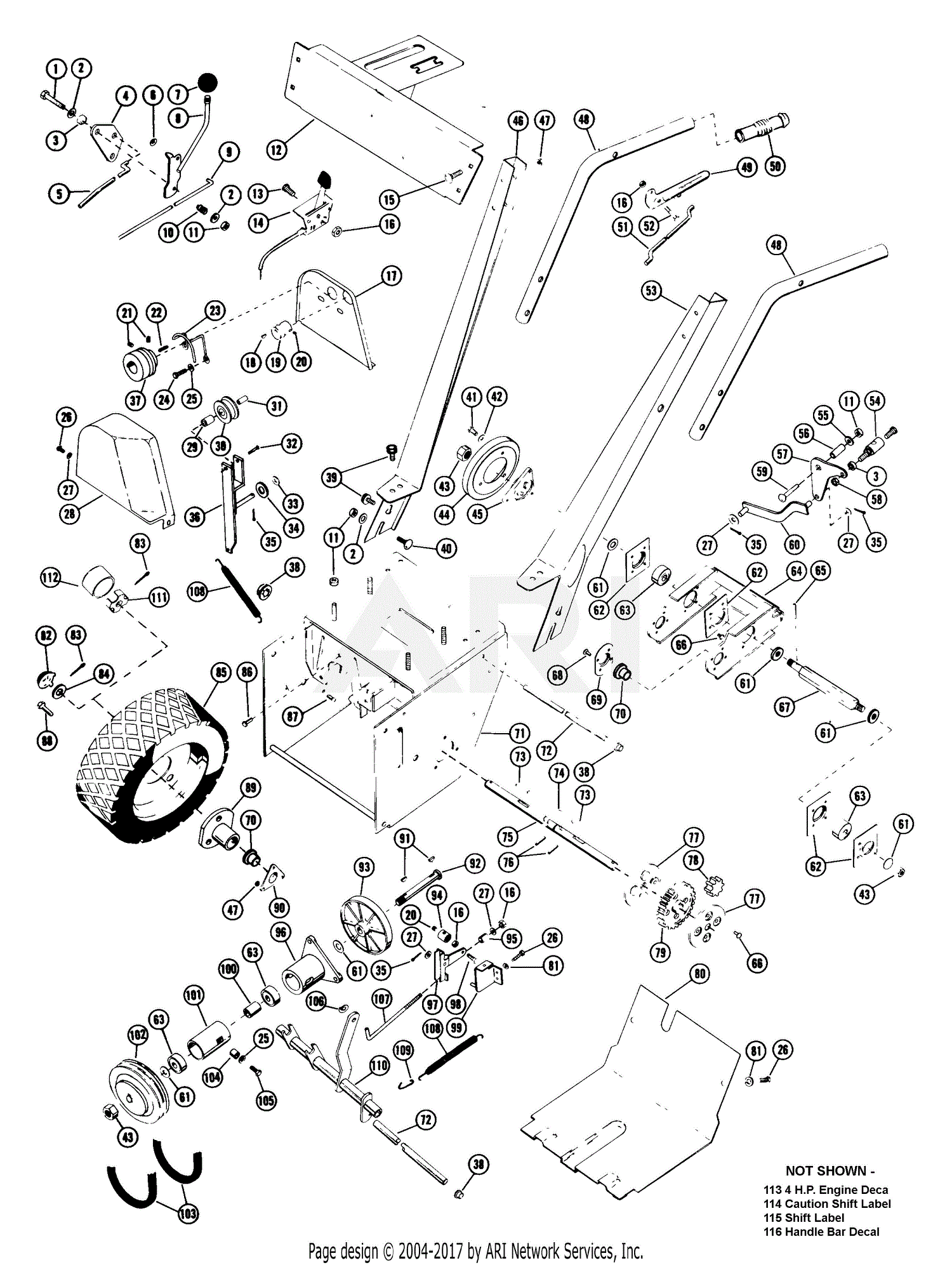 Ariens 922999 (000101 - ) ST420, 4hp Tec., 20