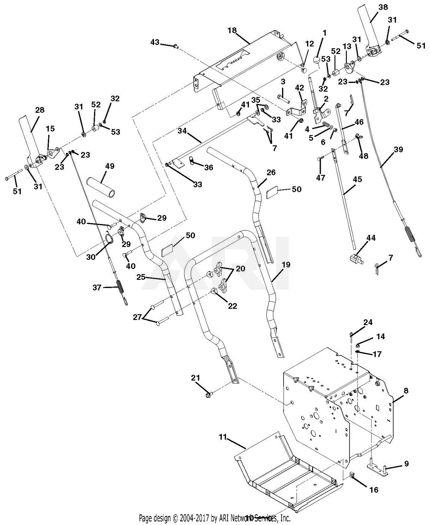 Ariens 920001 (000101 - 026499) ST624E Parts Diagram for Handlebars And ...