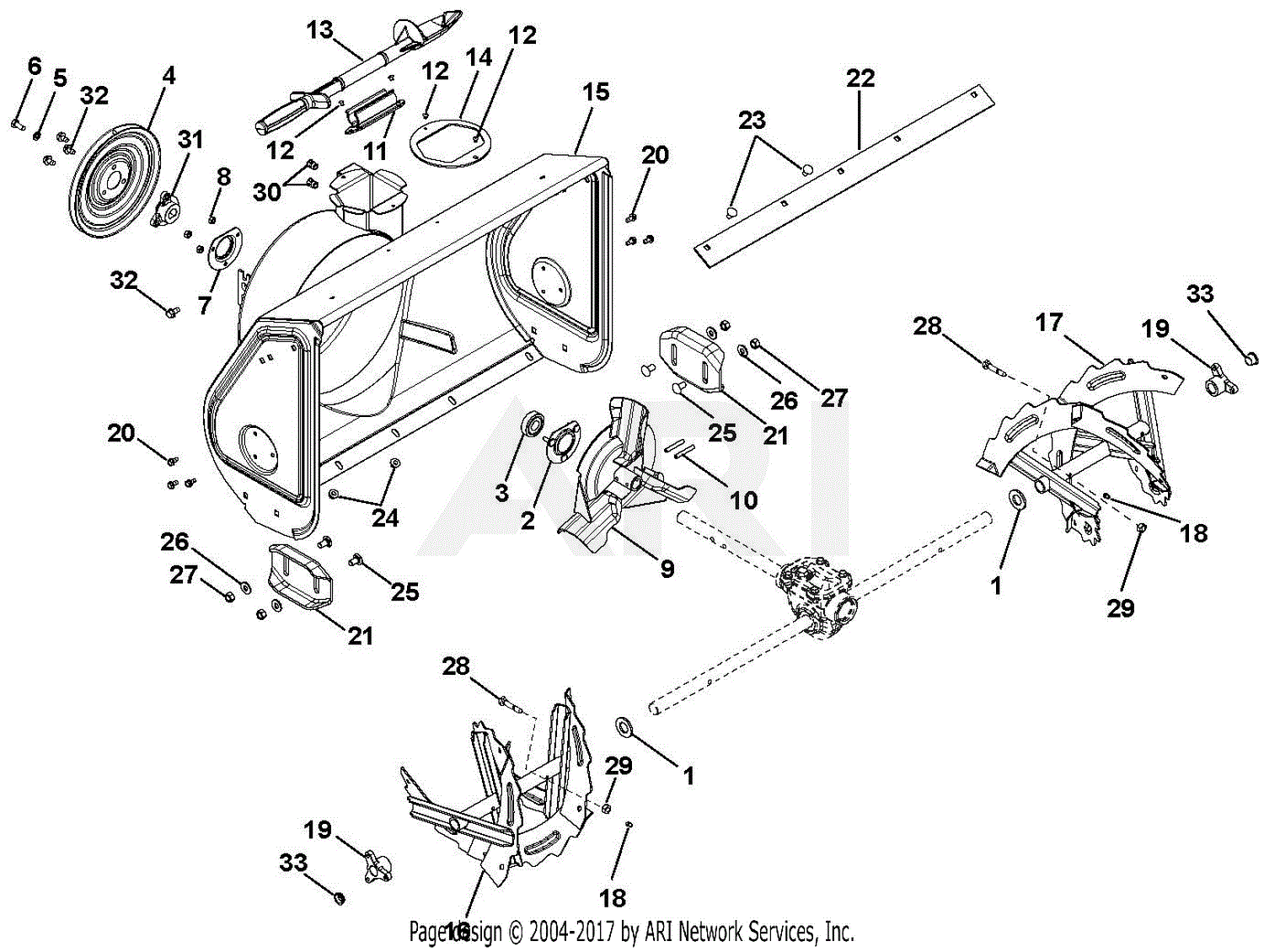 Ariens 920021 (000101 - 075999 ) Compact 24 Parts Diagram for Auger And