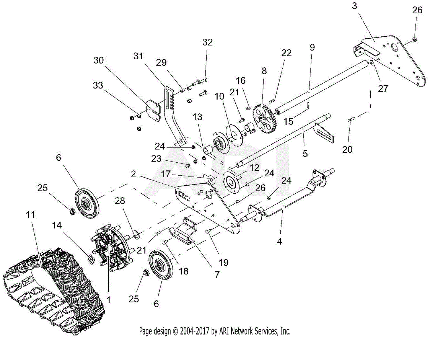 Ariens 920022 (000101 - 000800) Compact 24 Parts Diagram for Track