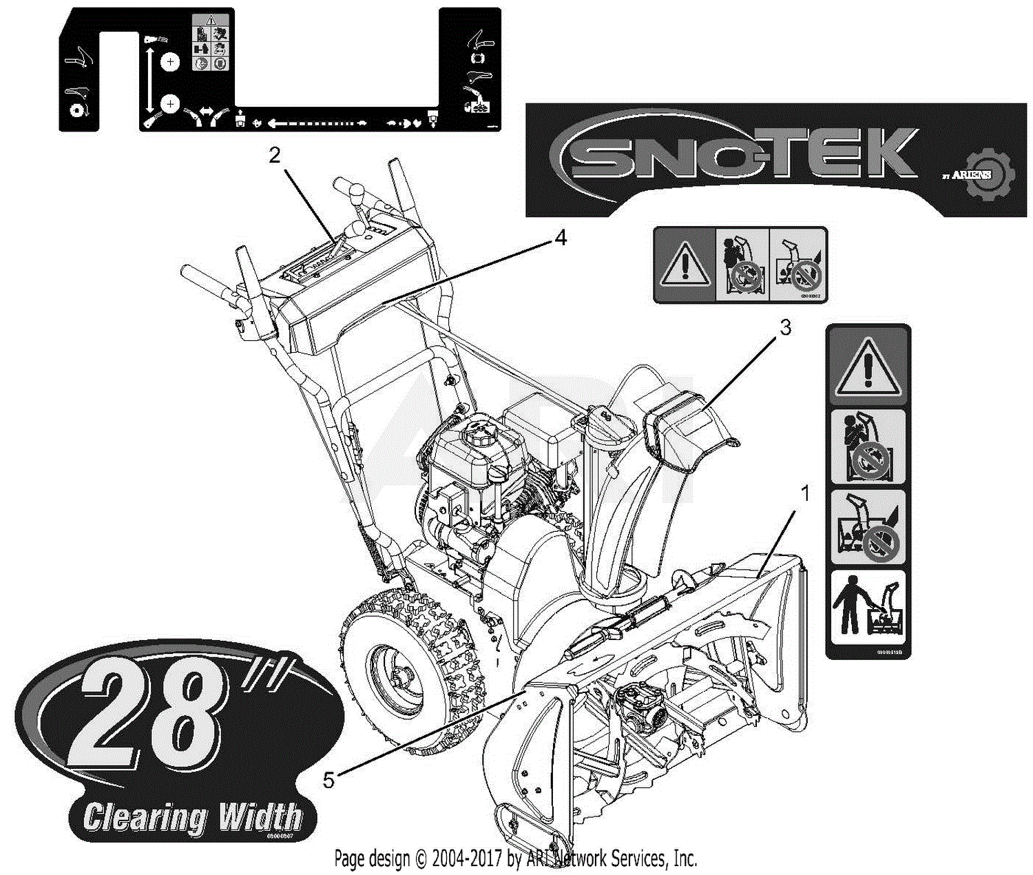 Ariens 920403 (123000 - ) Sno-tek 28 E Parts Diagram For Decals