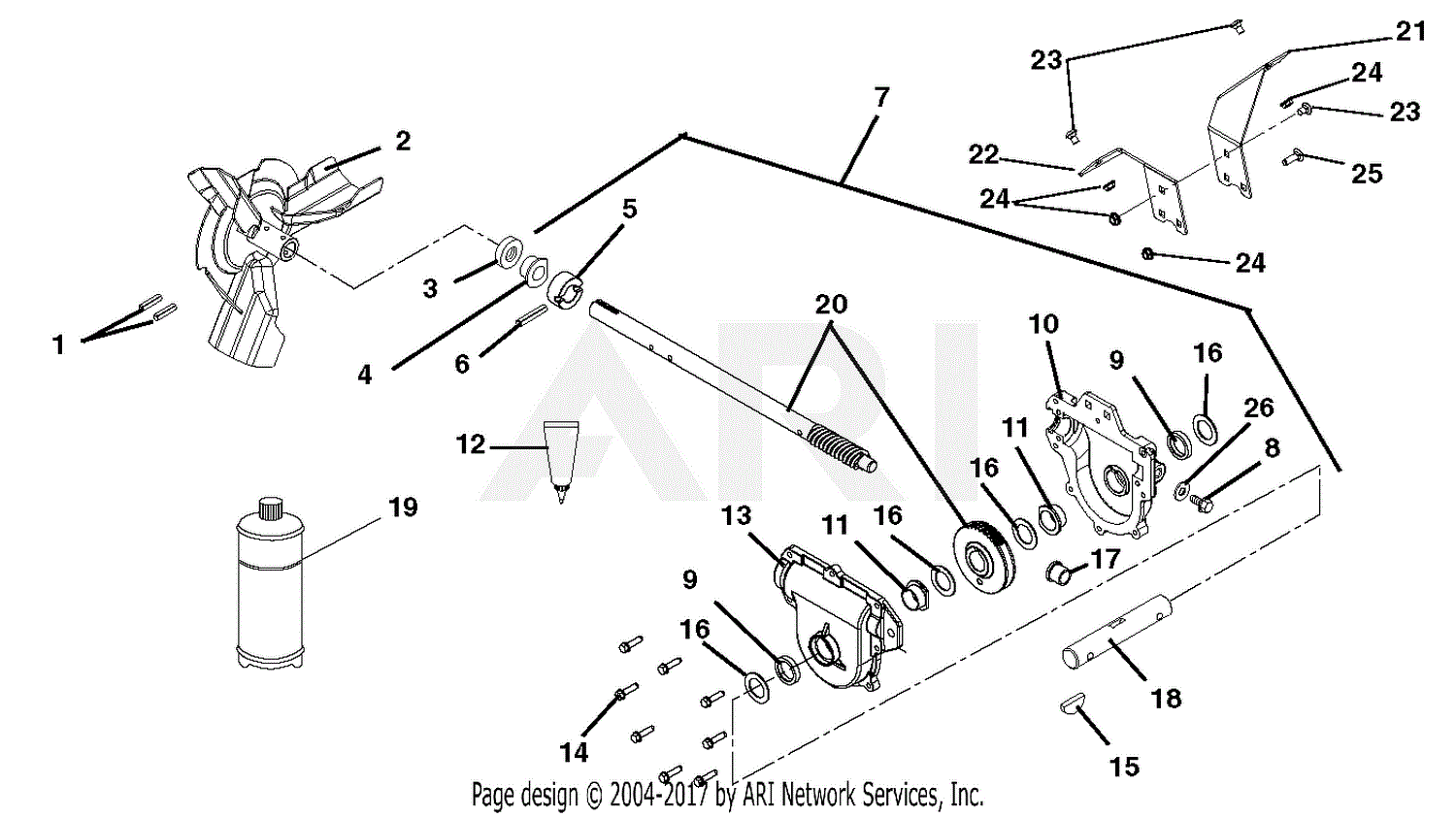 Ariens 921020 (000101 - ) Deluxe 30 Parts Diagram for Gear Case Aluminum