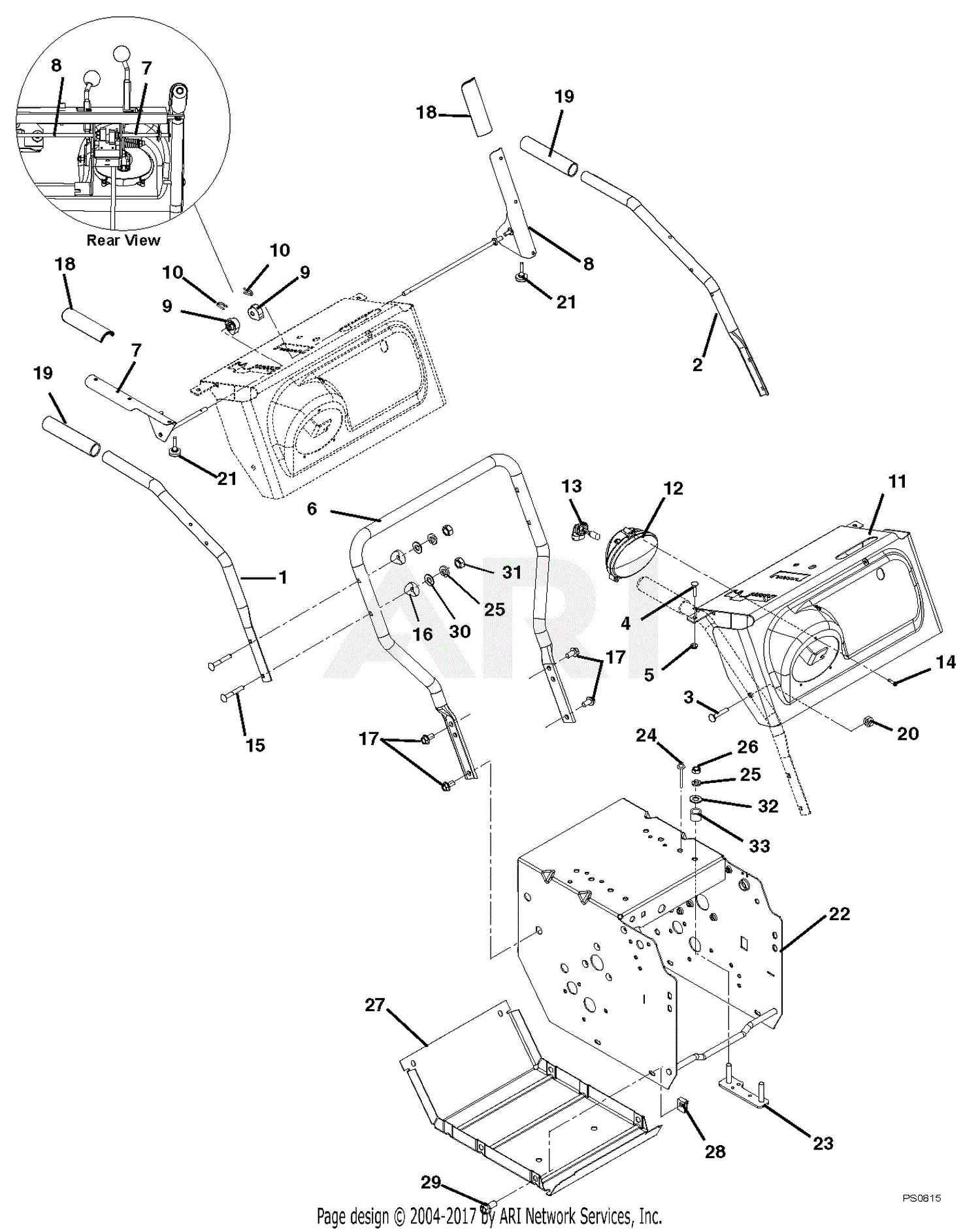 Ariens 921012 (000101 - ) Deluxe 27 Parts Diagram for Handlebars And ...