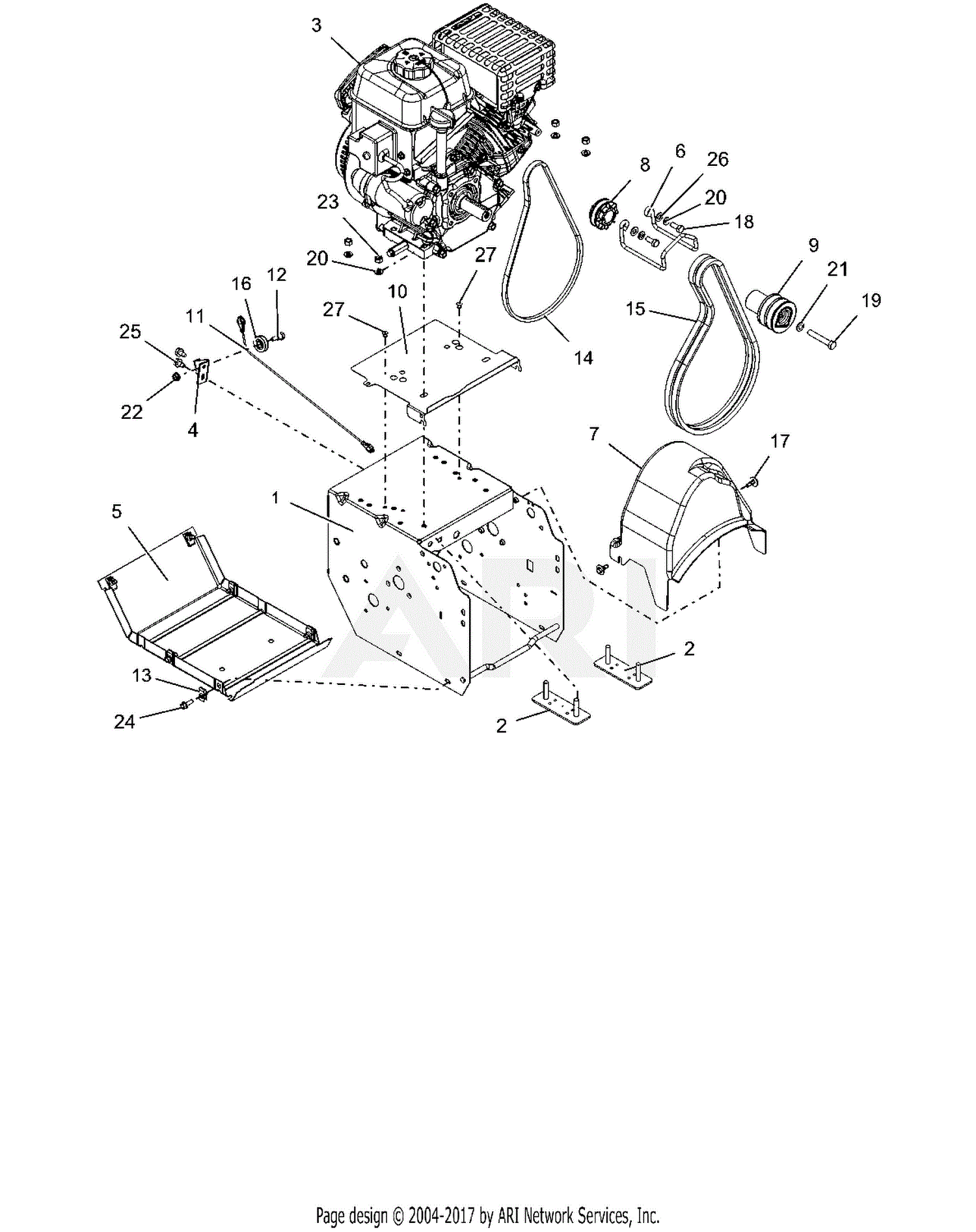 Ariens 921030 (150000 - ) Deluxe 28 Parts Diagram for Engine, Frame