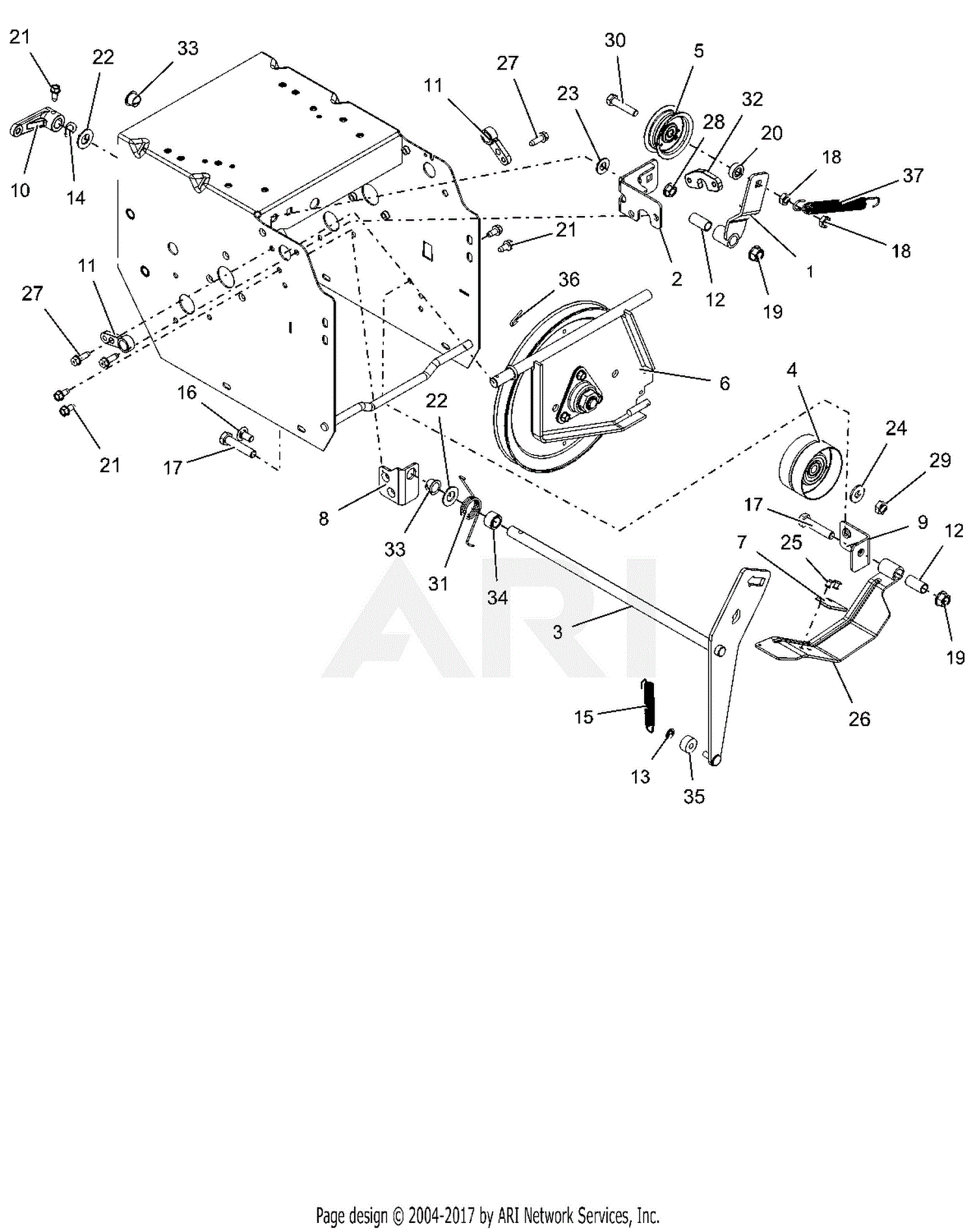 Ariens 921030 (150000 - ) Deluxe 28 Parts Diagram for Swing Plate