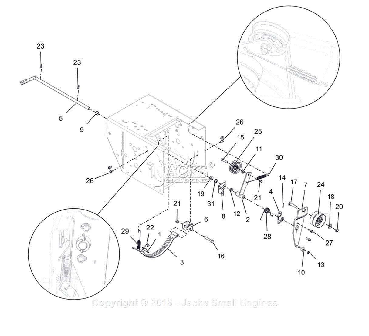 Ariens 921046 (000101 - ) Deluxe 28 Parts Diagram For Idler And Brake