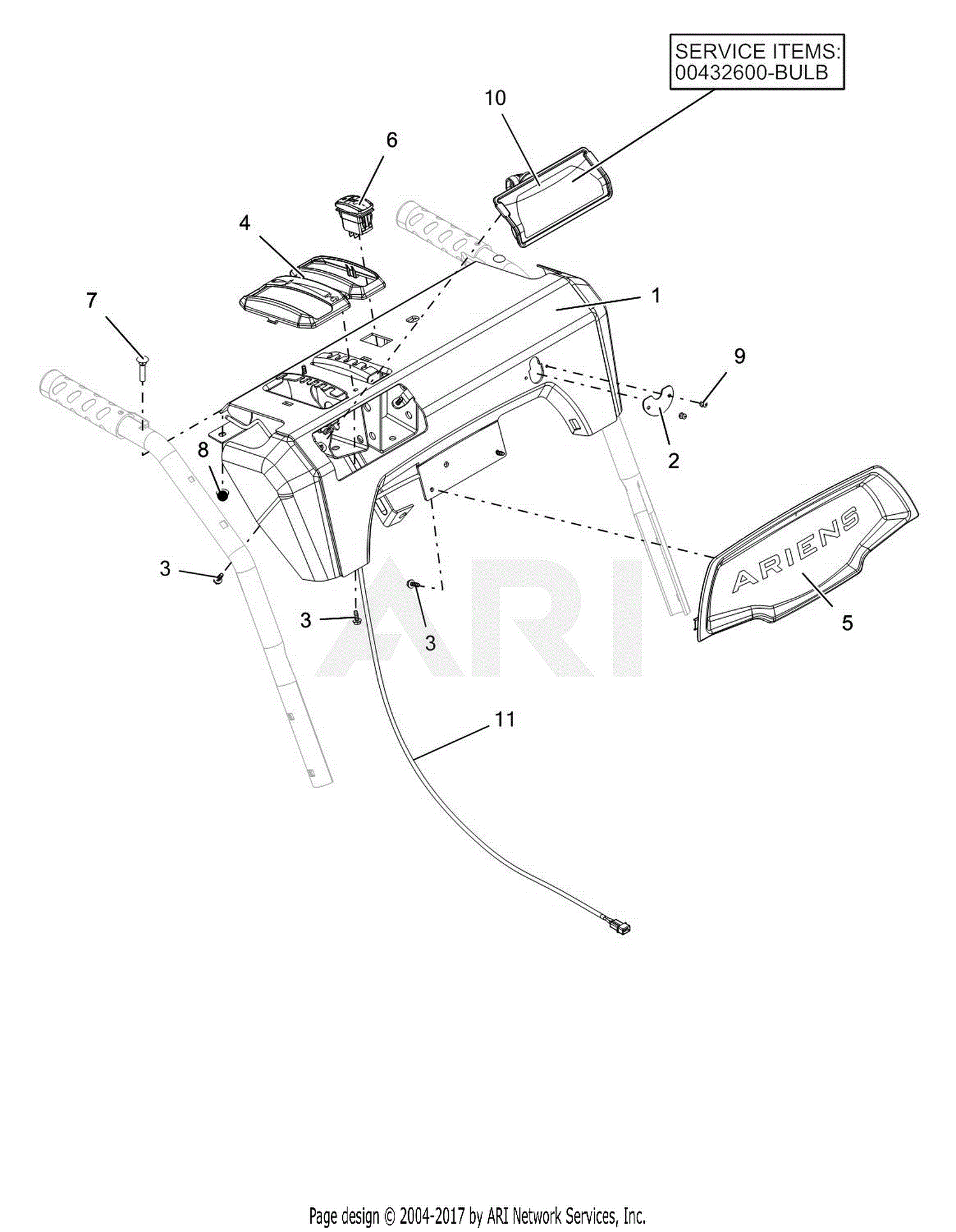 Ariens 921047 (005101 - 034999) Deluxe 30 Parts Diagram for Dash