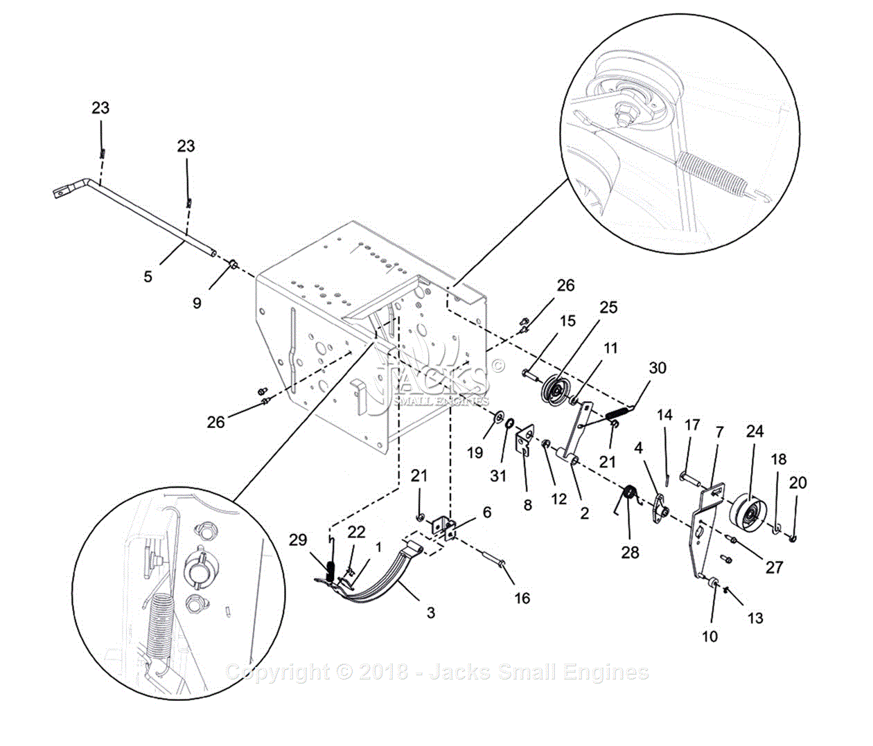 Ariens 921049 (038007 - ) Deluxe 30 EFI Parts Diagram for Idler And Brake