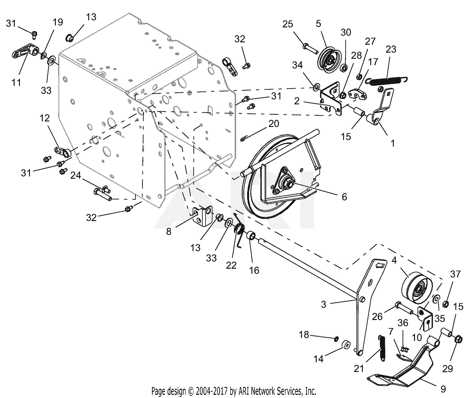 Ariens 921317 (098000 - ) Deluxe 24 Track Parts Diagram for Swing Plate