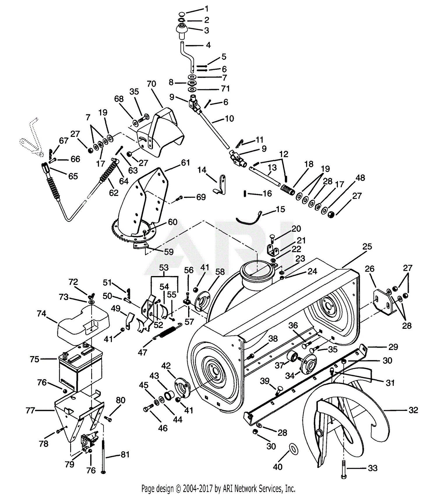 Ariens 924326 (000101 - ) ST1336LE, 13hp Tec., Electric, 36