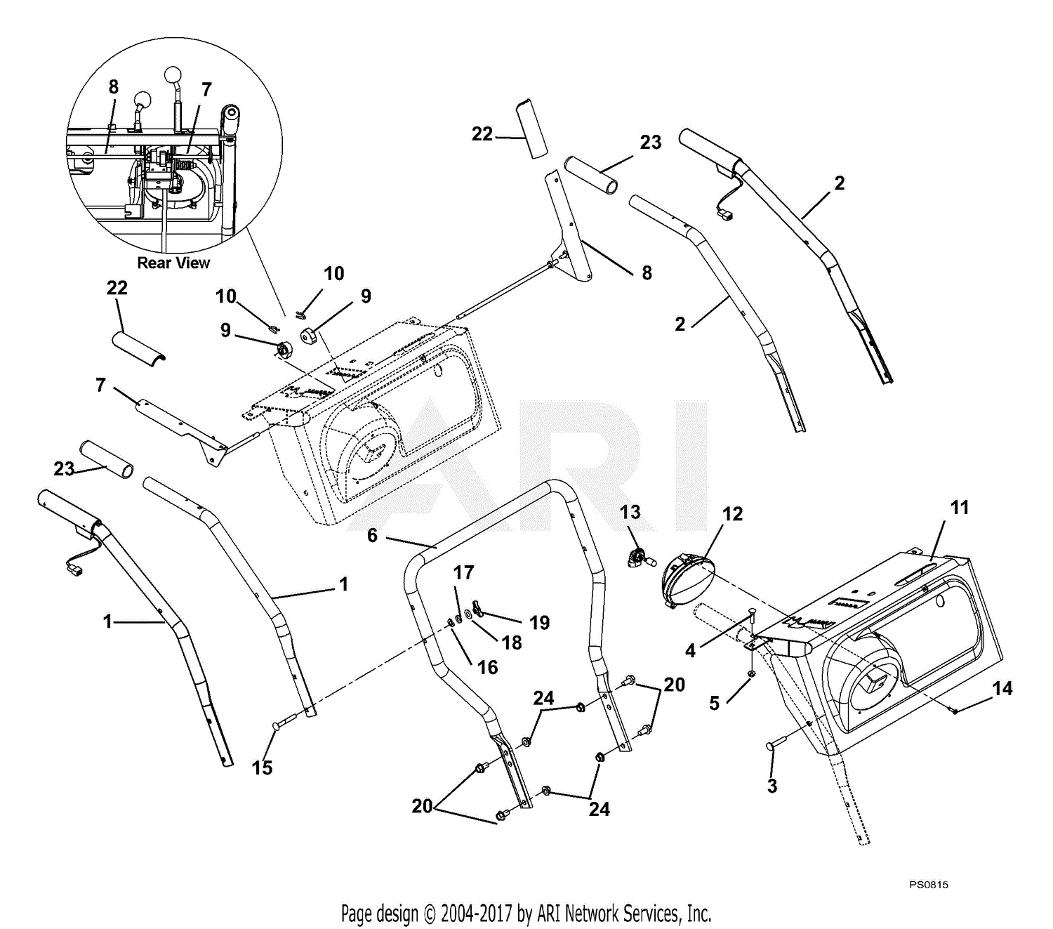 Ariens 926101 (000101 002691)926LE, 9hp Tecumseh 26" Parts Diagram