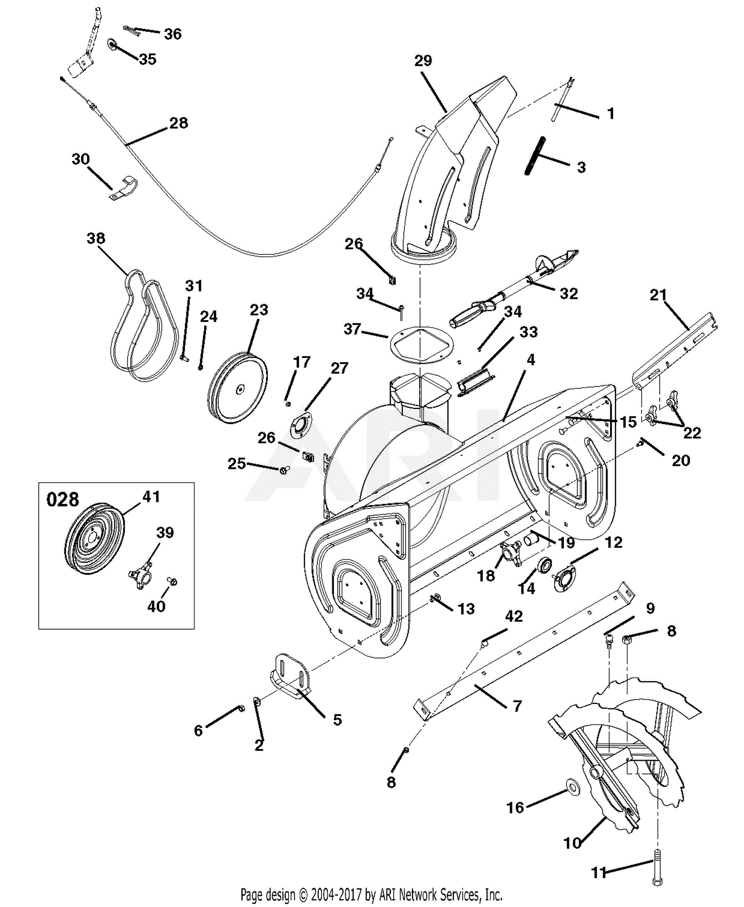 Ariens 926009 (002001 - ) St11528le Parts Diagram For Auger And Chute