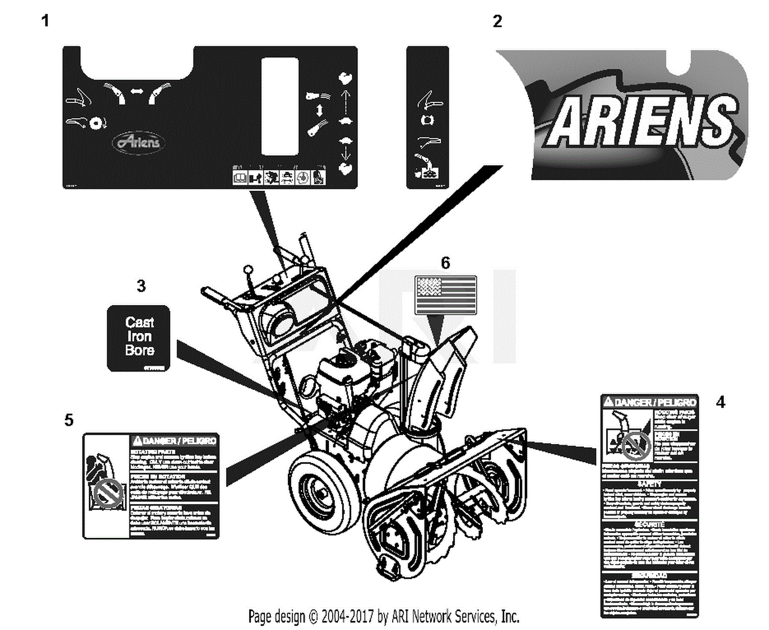 Ariens 926007 (004001 ) ST926LE Parts Diagram for Decals