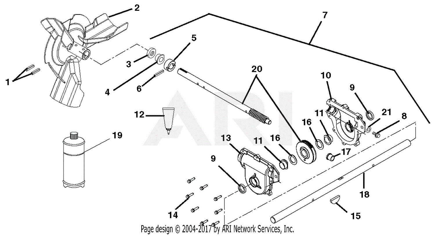 Ariens 926007 (004001 - ) ST926LE Parts Diagram for Gear Case Aluminum