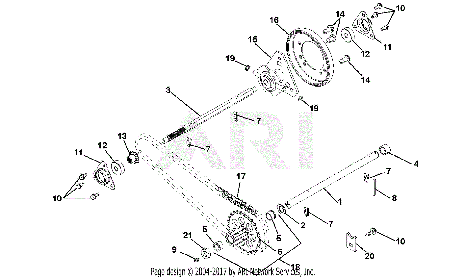 Ariens 926038 (095000 - 099999) Pro 28 Parts Diagram for reduction drive