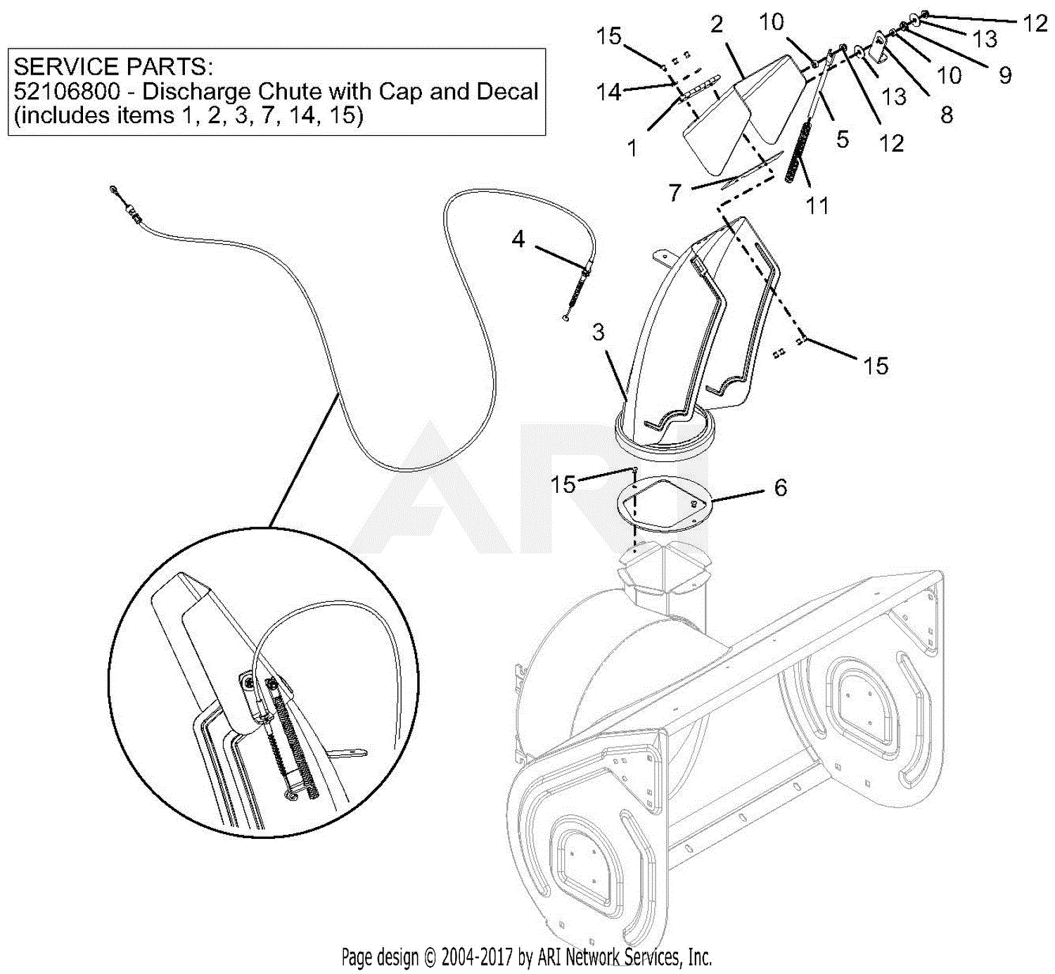 Ariens 926053 096000 119999 Hydro Pro 28 Parts Diagram For Discharge Chute 0317