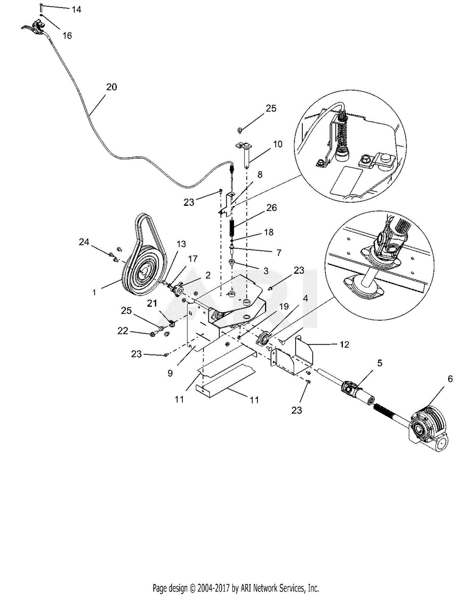 Ariens 926518 (000101 - 000999) Power Brush 36 Hydro Parts Diagram for ...