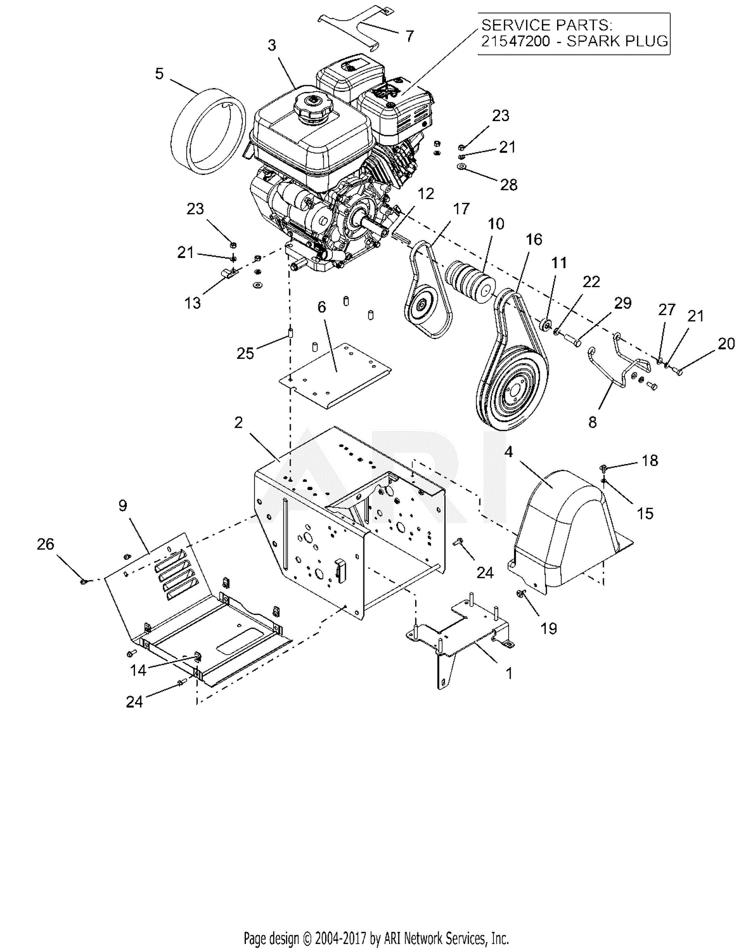 Ariens 926518 (000101 - 000999) Power Brush 36 Hydro Parts Diagram for ...