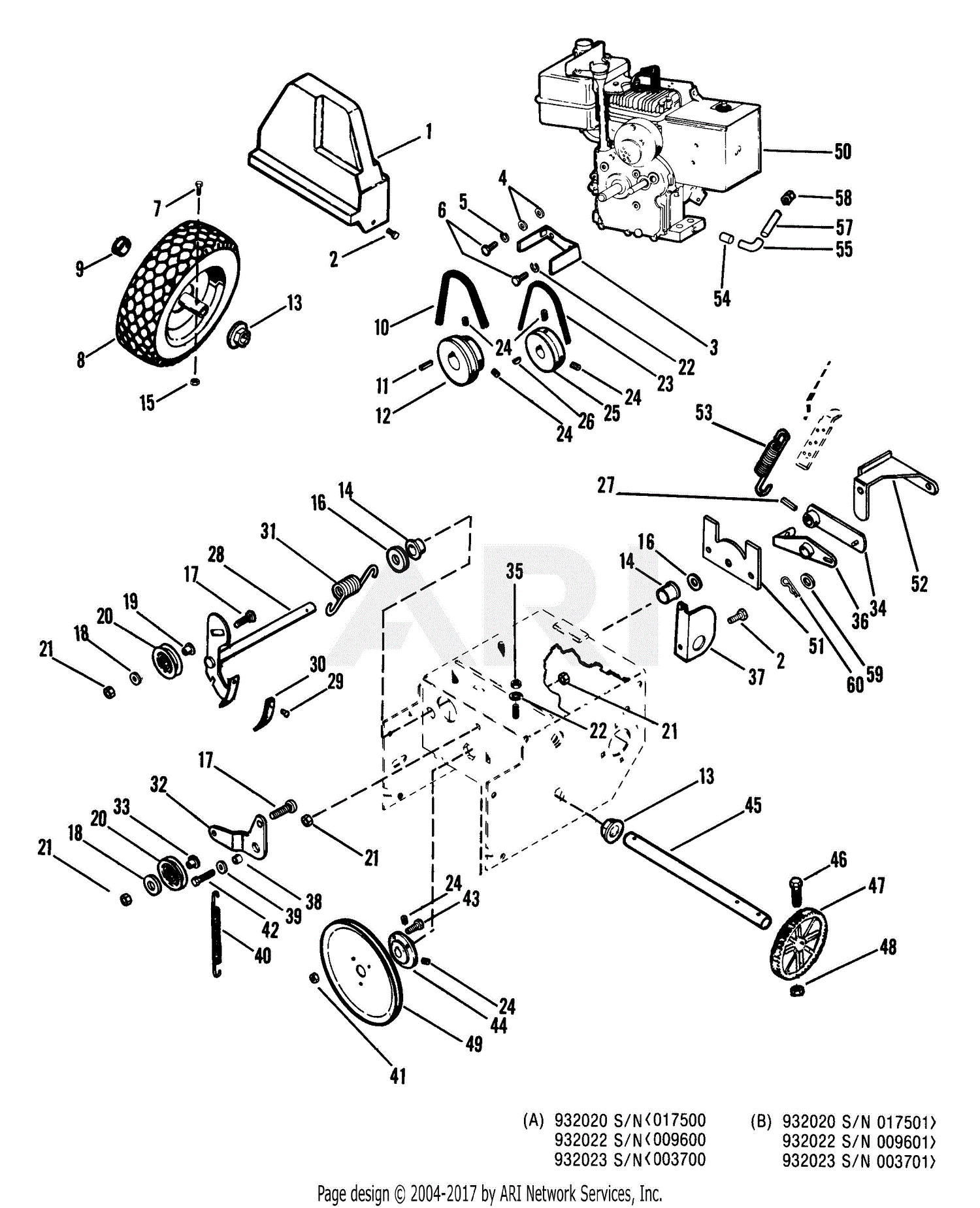 Ariens 932006 (058301 - ) ST504, 5hp Tec., 24" Blower Parts Diagram for