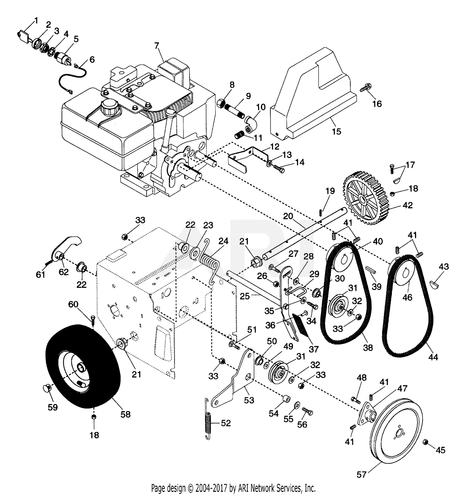 Ariens 932029 (000101 - 005149) ST824, 8hp Tec., 24" Blower Parts