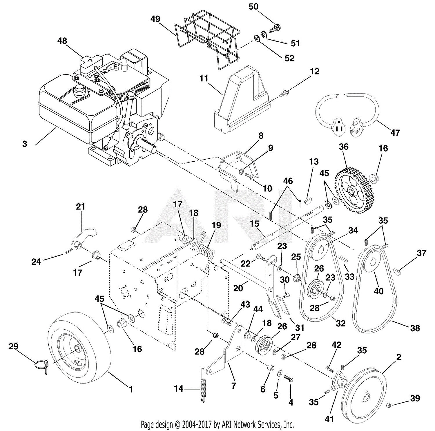 Ariens 932101 (000101 - ) ST824, 8hp Tec., 24" Blower Parts Diagram for