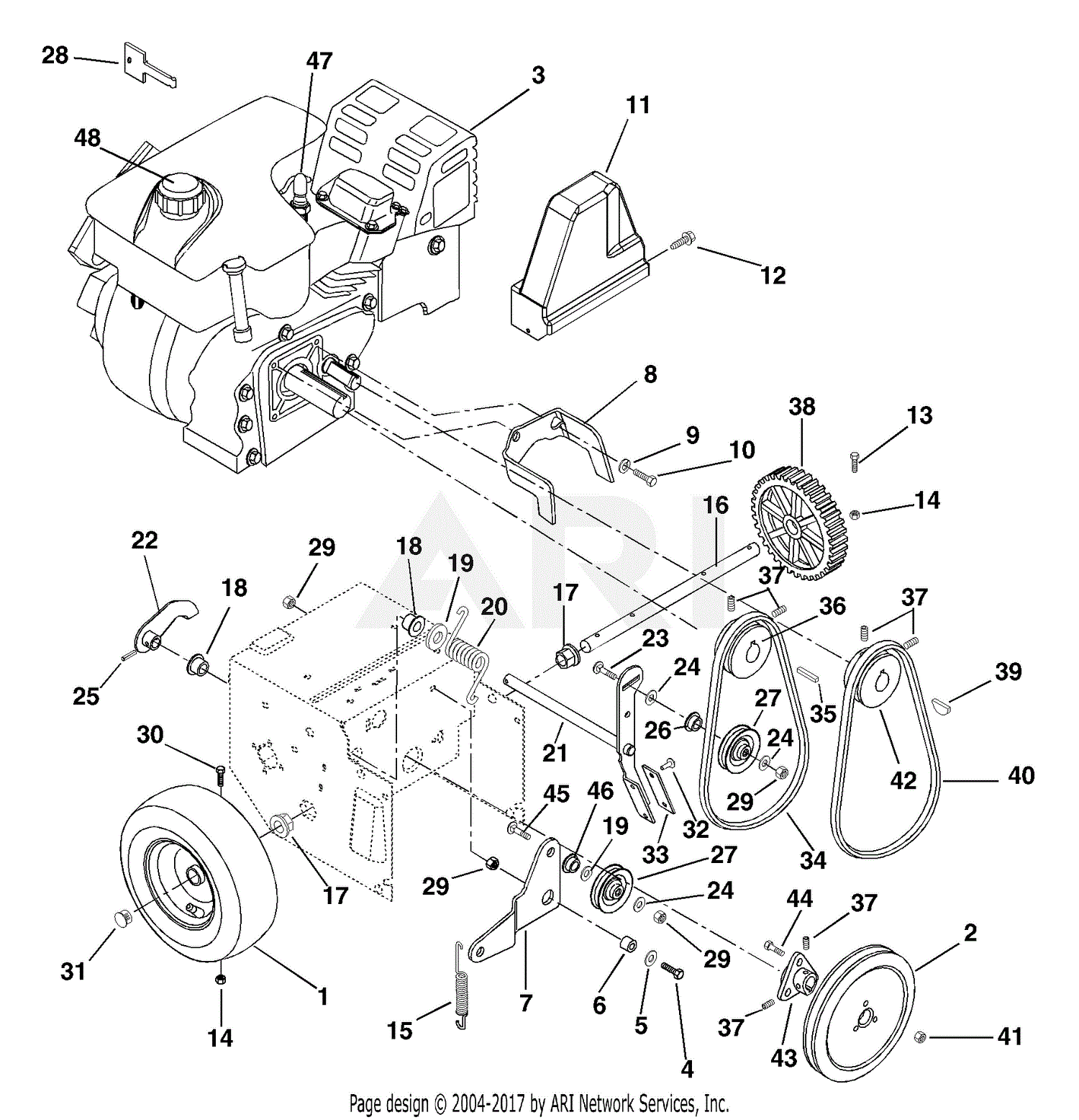 Ariens 932501 (000101 - ) ST724, 7hp Tec., 24