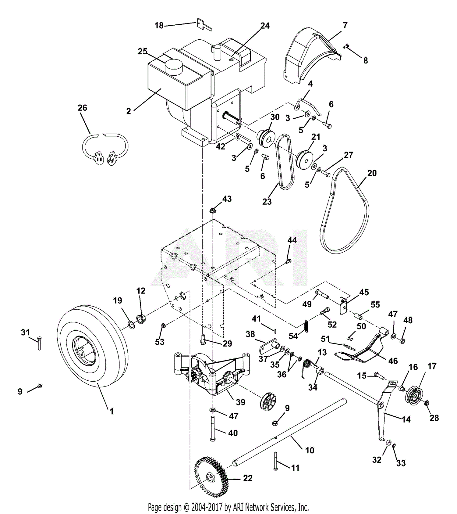 Ariens 939001 (000101 - ) ST520E, 5hp Tec., 20