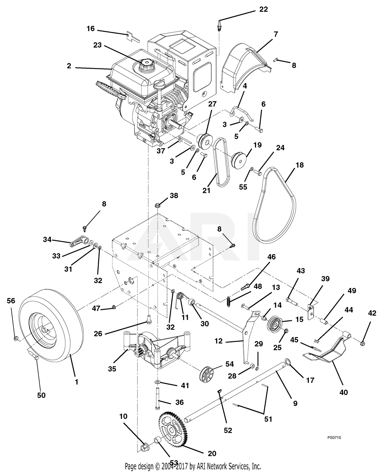 Ariens 939400 (000101 - 009784) Sno-Tek 22 Parts Diagram for Engine And ...