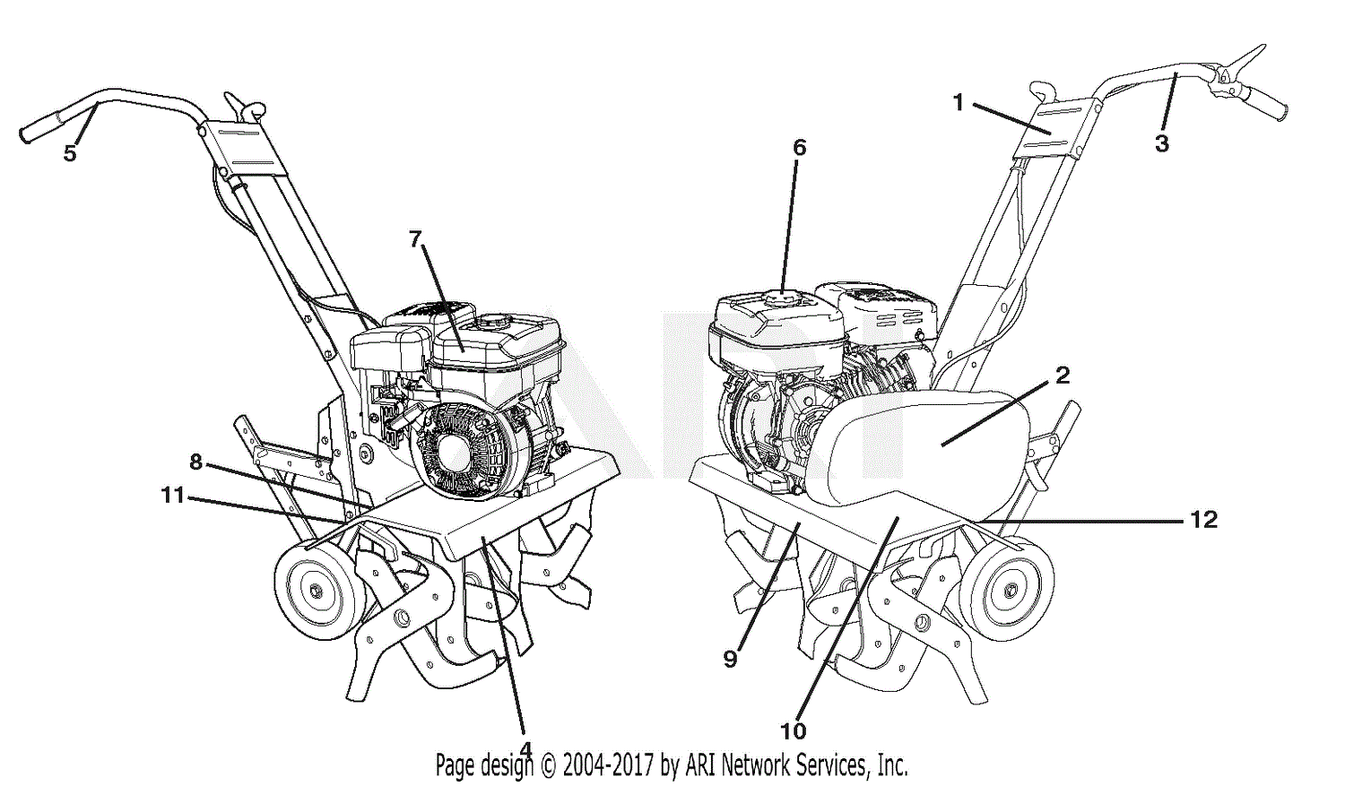 Ariens 902032 (000000 - 000000) 24" Front Tine Tiller Parts Diagram for