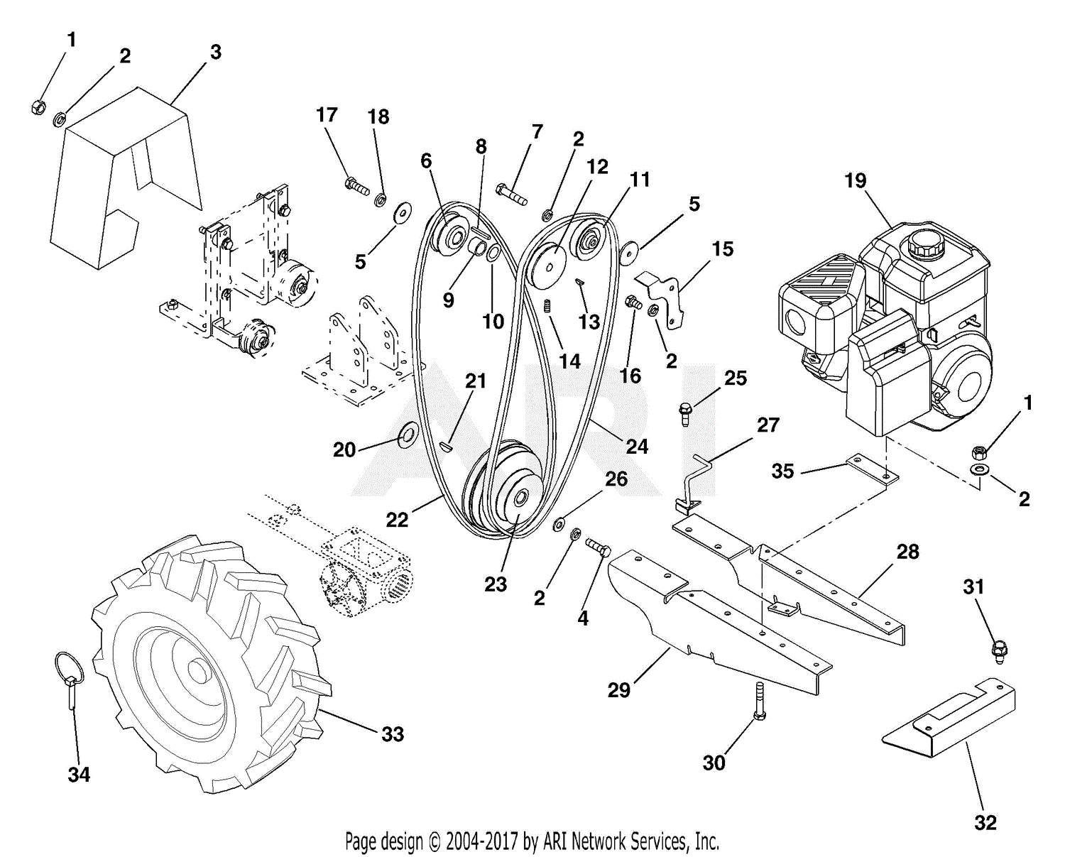 Ariens 901026 (000101 - ) HT7018, 7hp B&S, 18