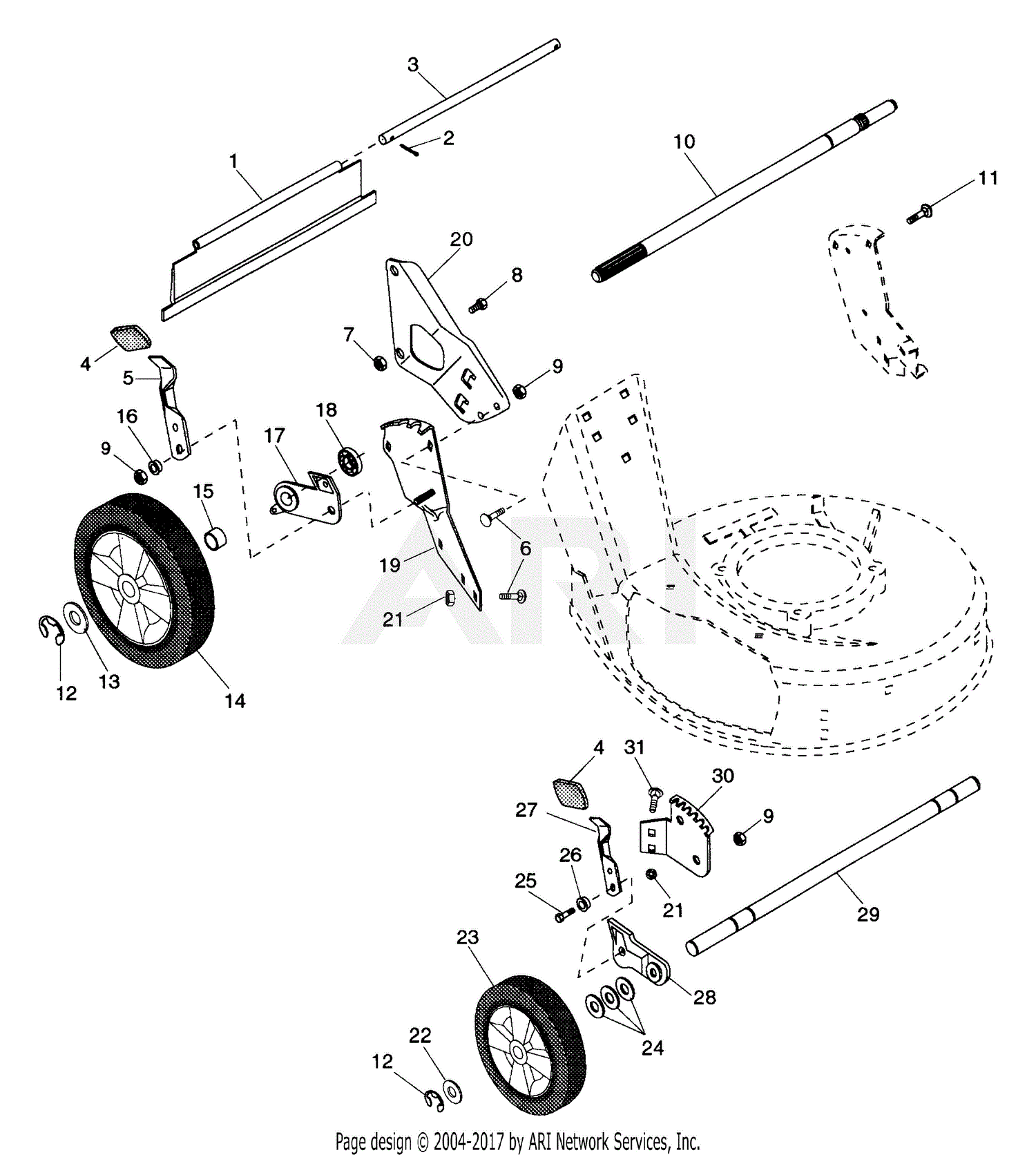 Ariens 911052 (012001 - 022500) LM216SP, 5.5hp Tec., Recoil, 21