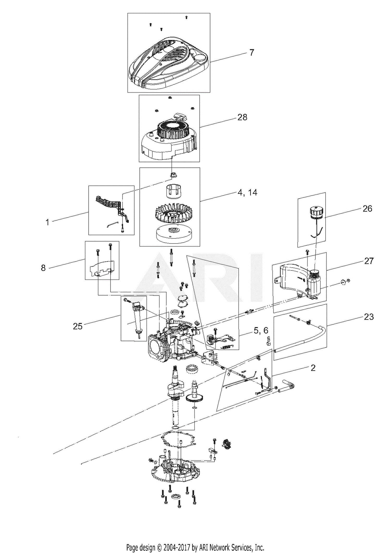 Ariens 911173 (020405 - 020727) LMP Razor, Recoil Push Parts Diagram ...