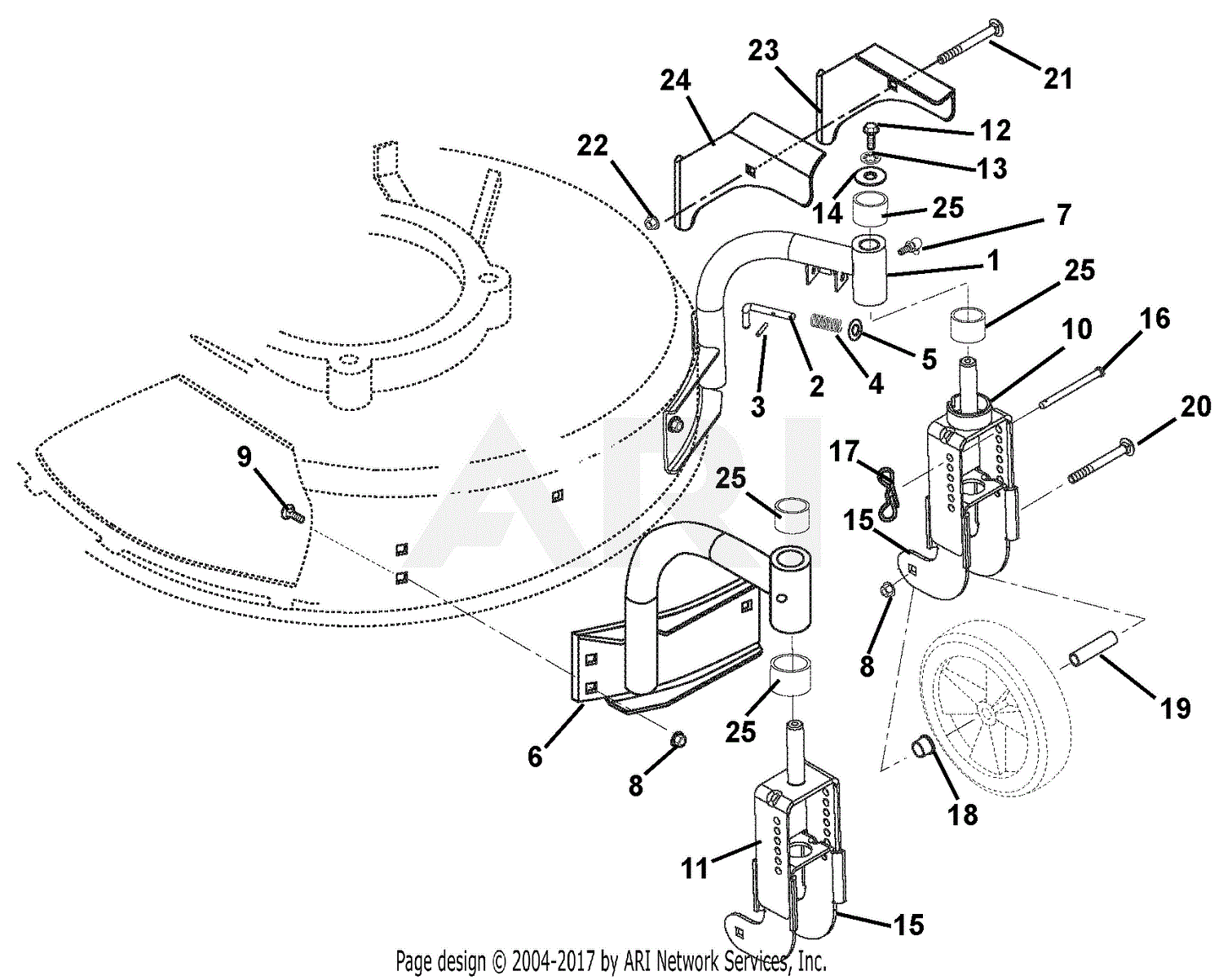 Ariens 911184 000101 Lm21sw Parts Diagram For Swivel Wheels And