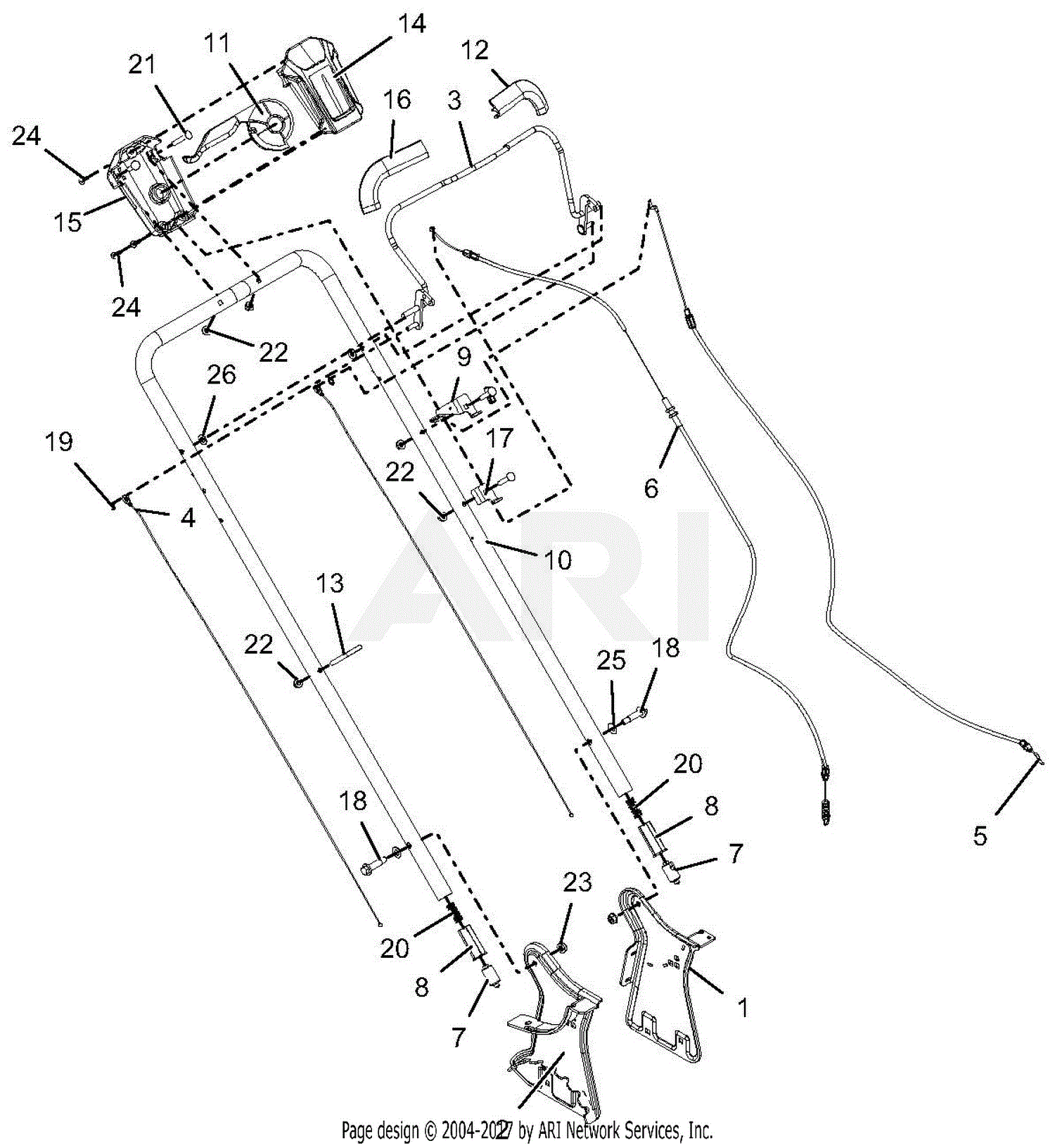 Ariens 911190 (000101 - 000401) LMSP BBC Parts Diagram for Handlebar