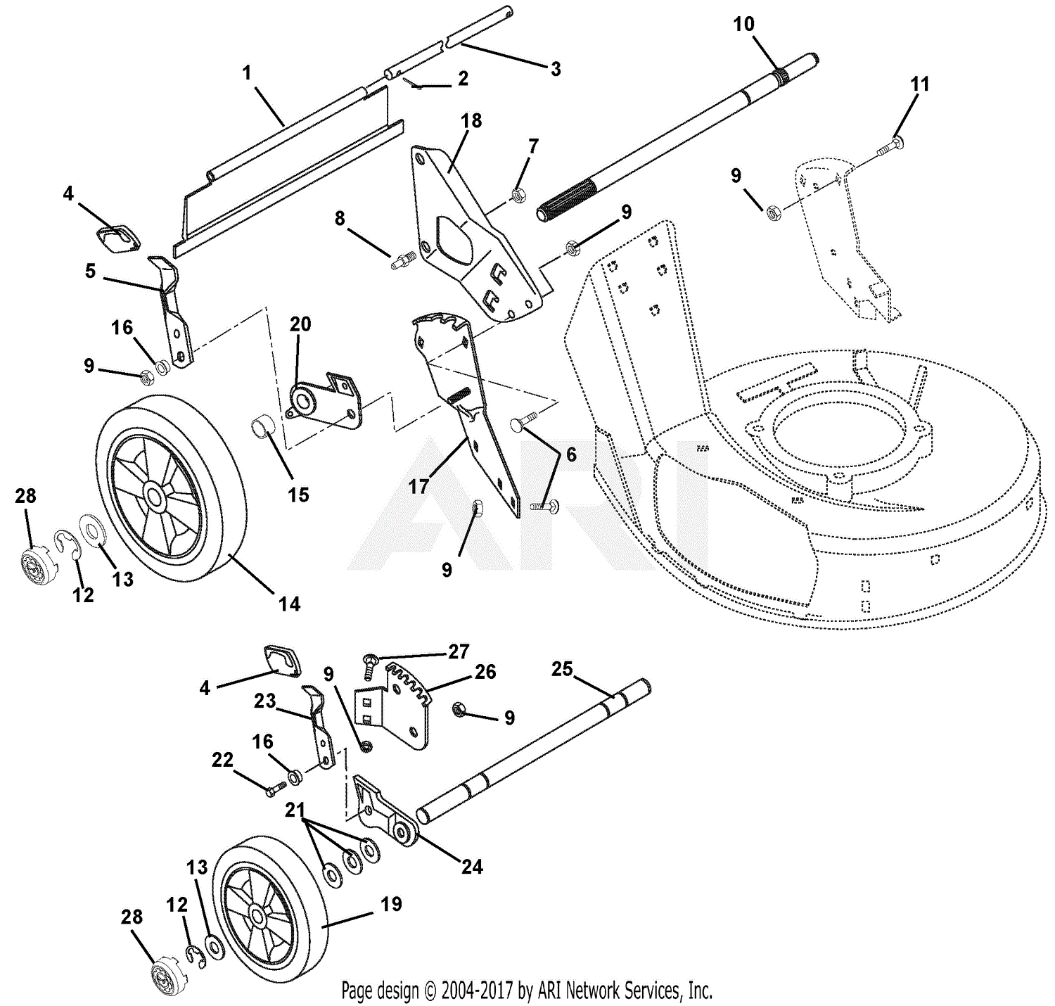 Ariens 911339 (022000 - 022650) LM21S Parts Diagram for Wheels And ...