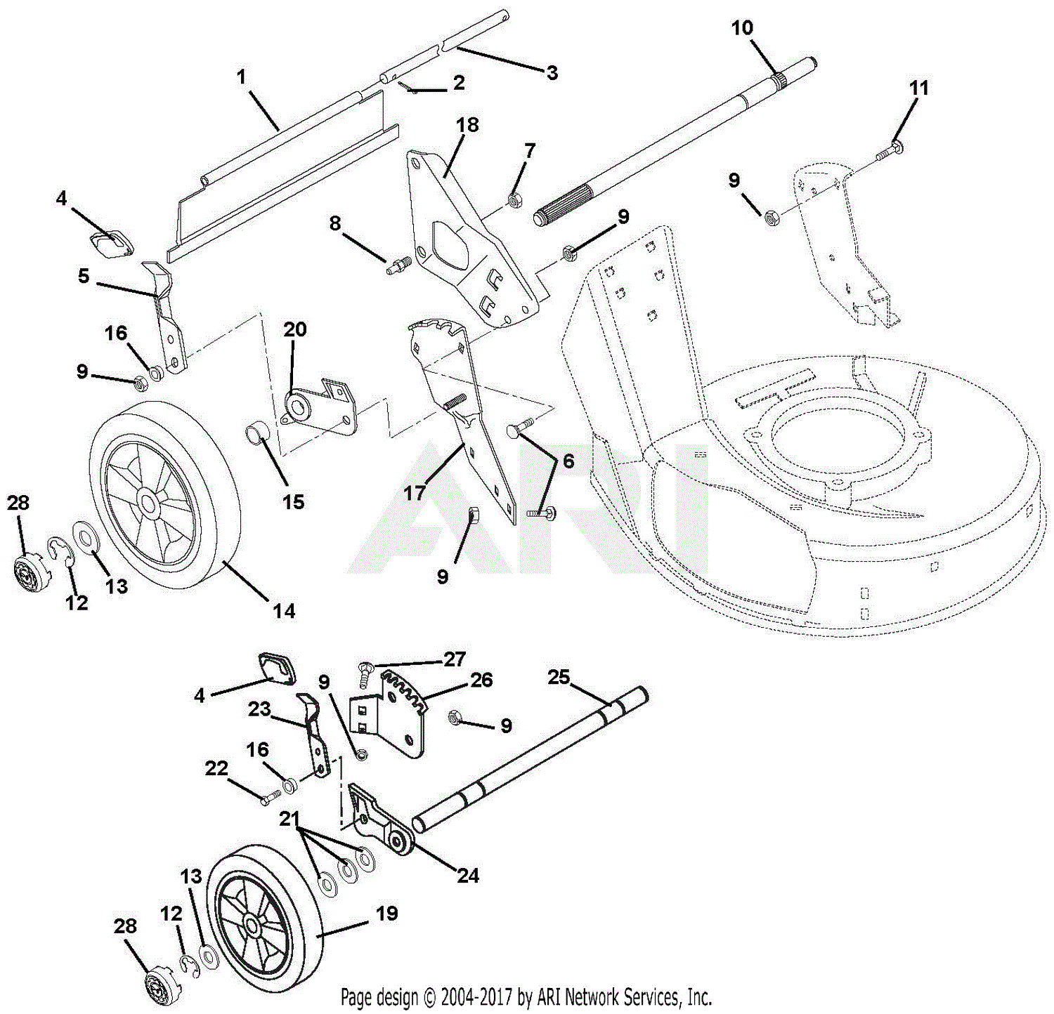 Ariens 911340 (022565 - 029999) LM21SW Parts Diagram for Wheels And ...