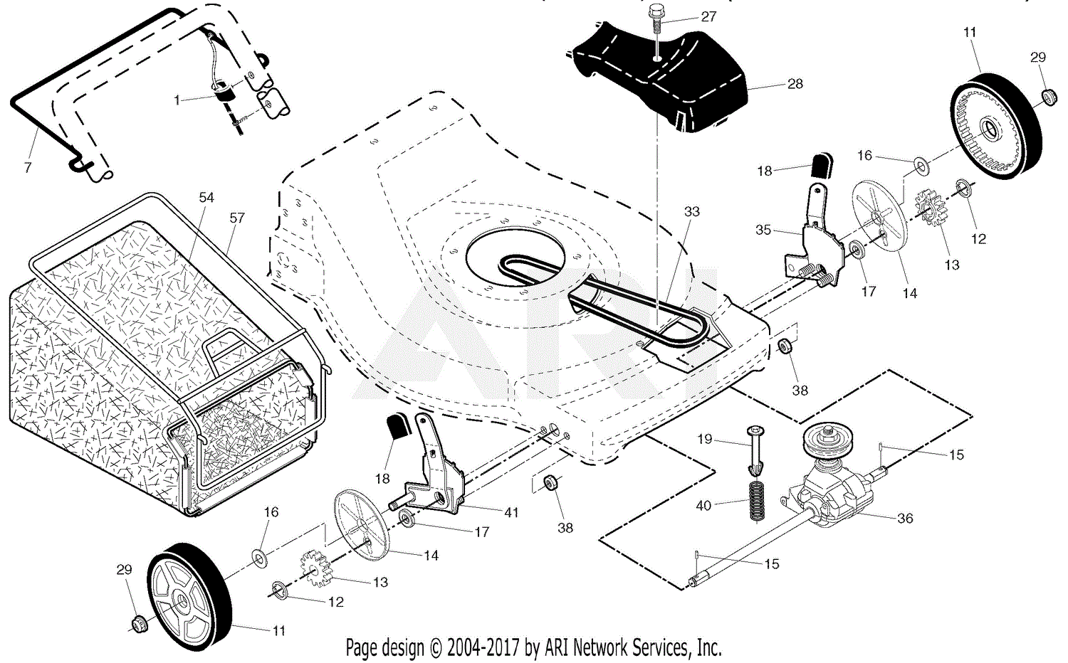 Ariens 961361 (000000 - 000000) Walk Behind Mower Parts Diagram for