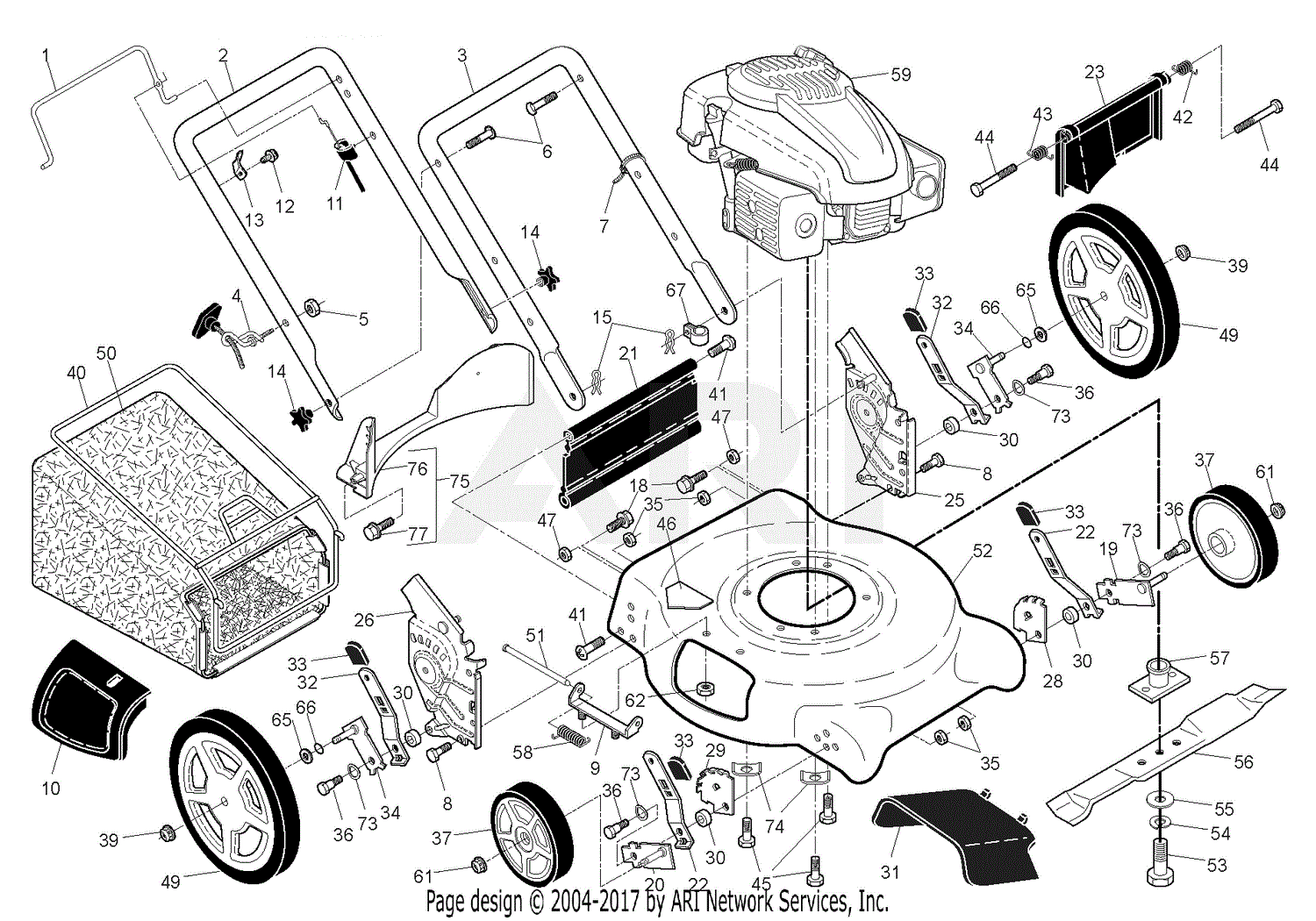 Ariens 961363 (000000 - 000000) Walk-Behind Mower Parts Diagrams