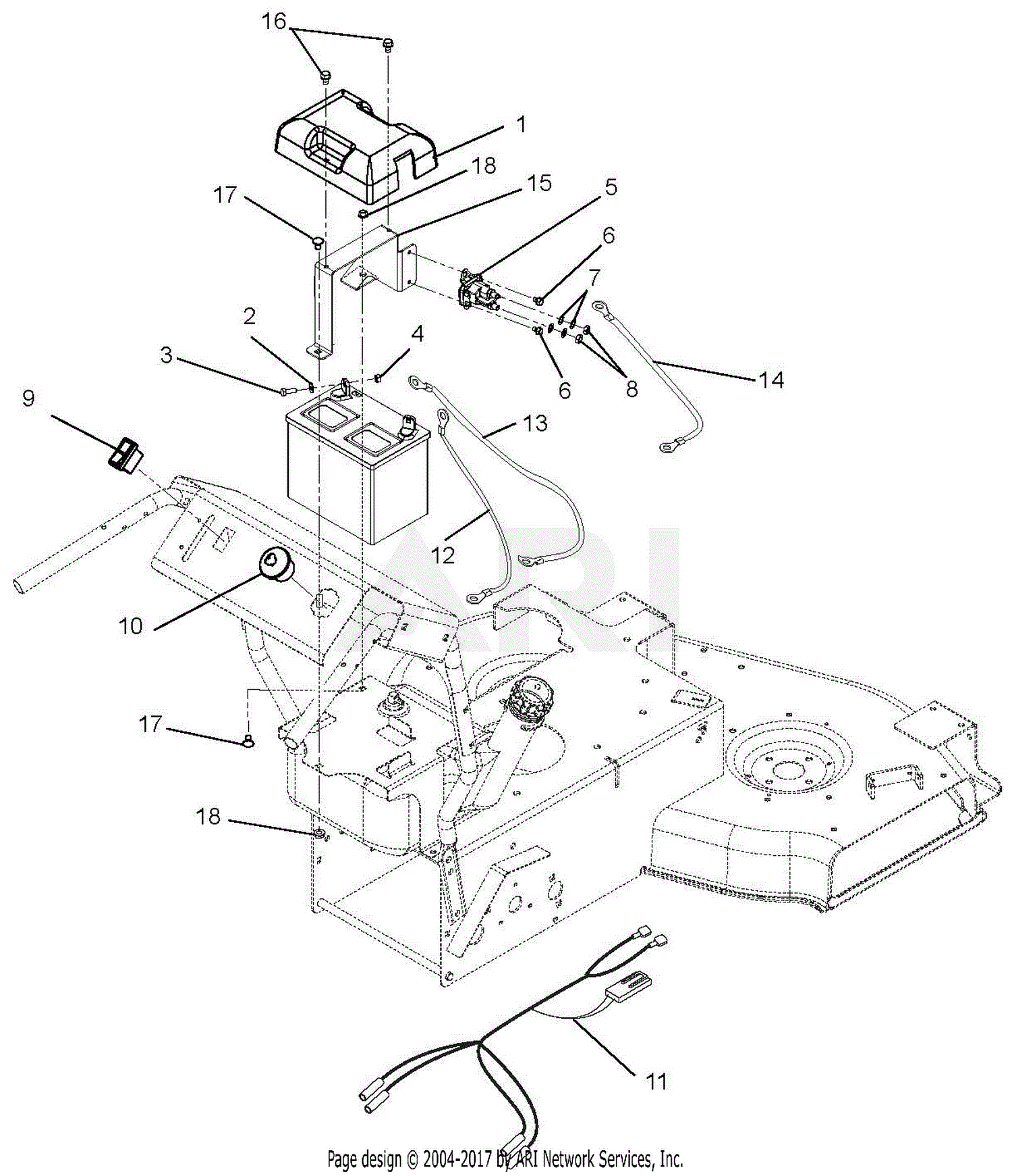Ariens 911410 (000101 - ) WAW 34 Parts Diagram for Electrical