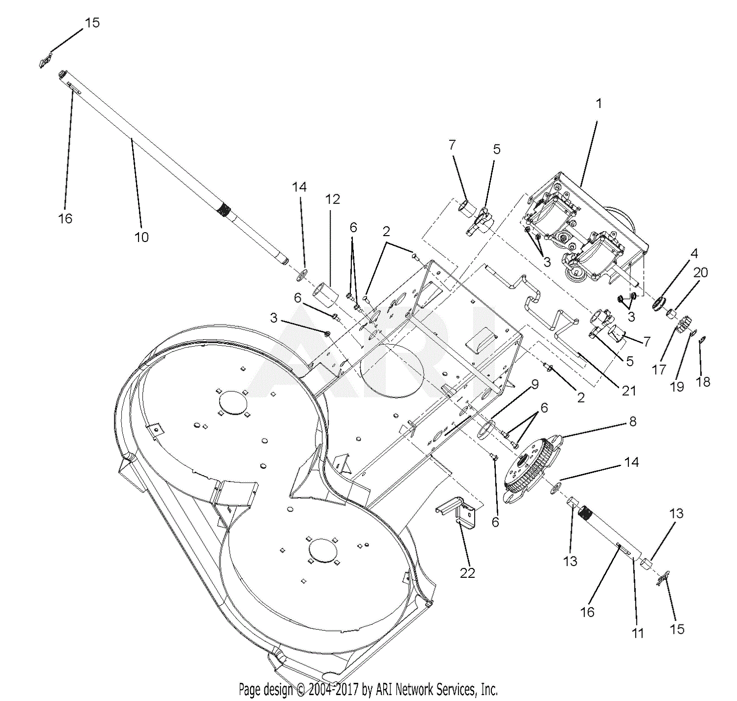 Ariens 911413 013000 Waw 34 Parts Diagram For Transmission And Drive