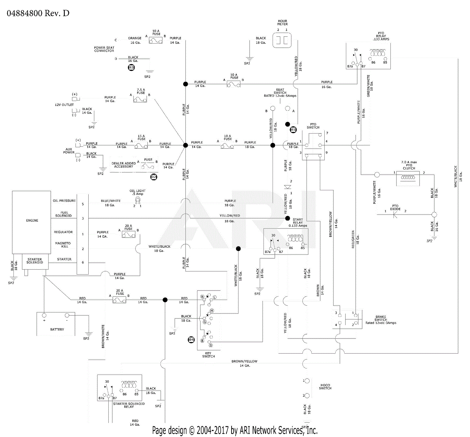 Ariens 04884800 Parts Diagram for Wiring Diagram - 04884800